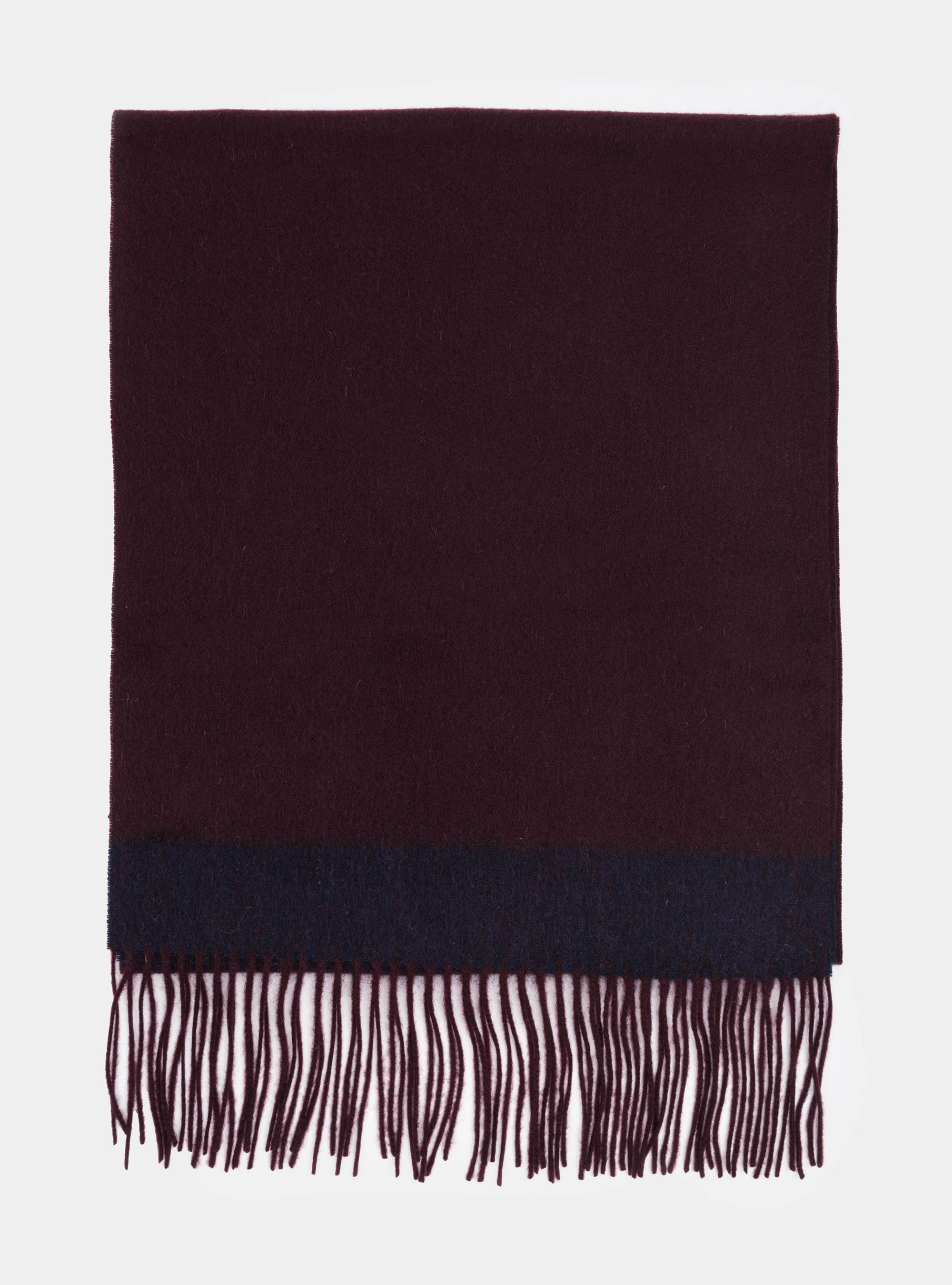 Sciarpa in lana cashmere con bordino a contrasto, BORDEAUX