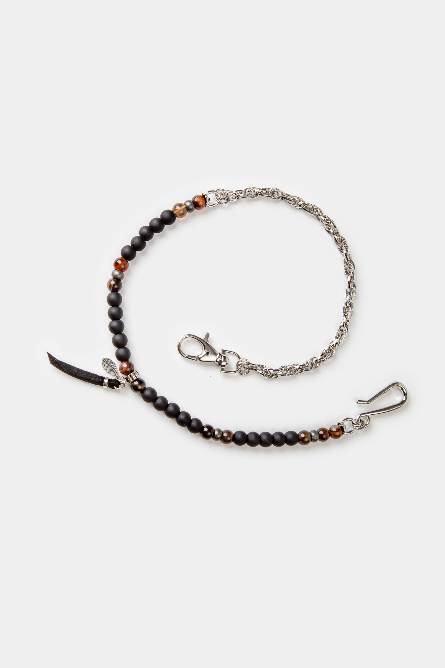 Catena per pantaloni con pietre nere e ciondolo, UNICO
