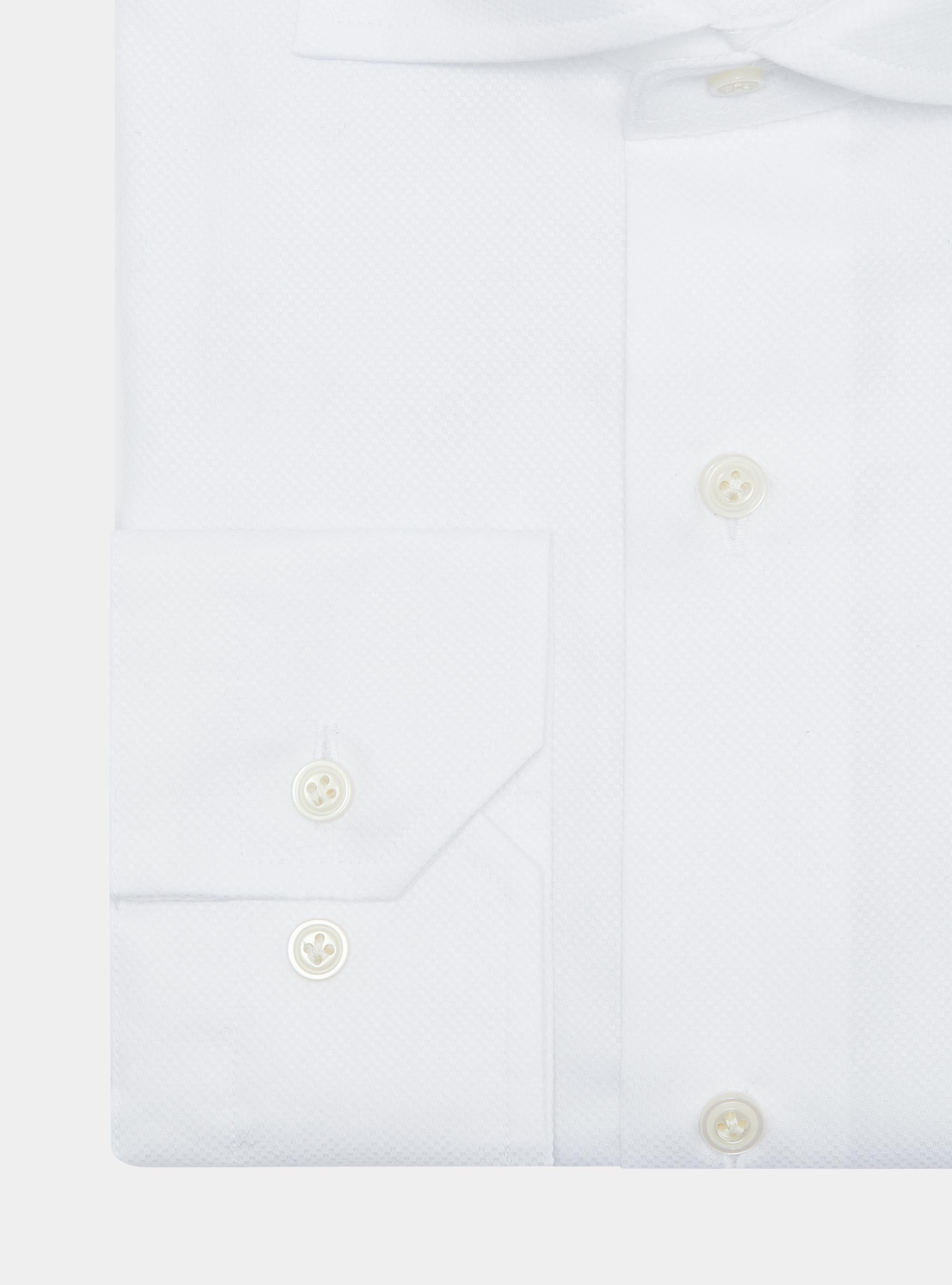 Camicia in puro cotone operato, BIANCO