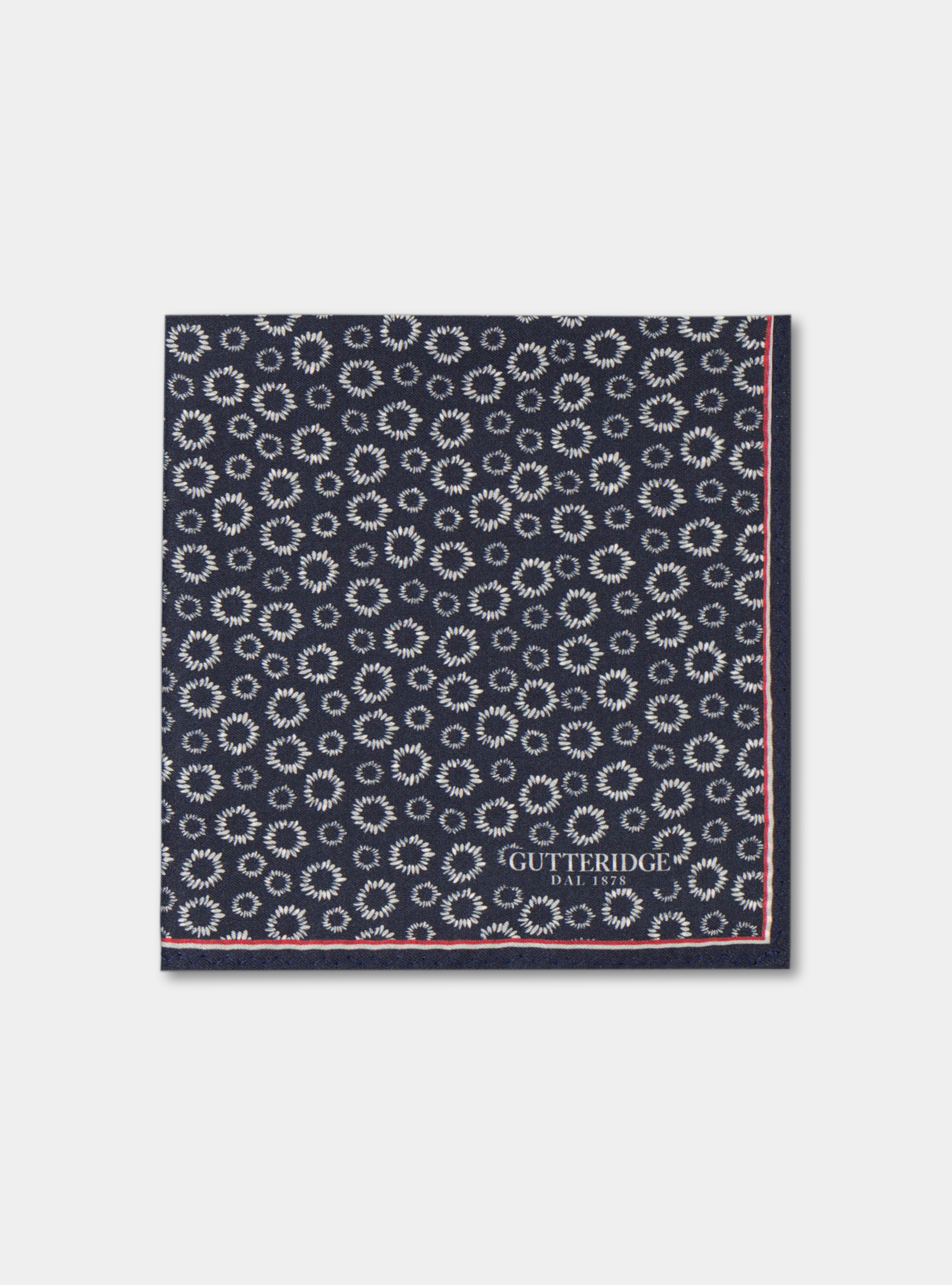 Pochette fantasia in seta stampata, BLU NAVY