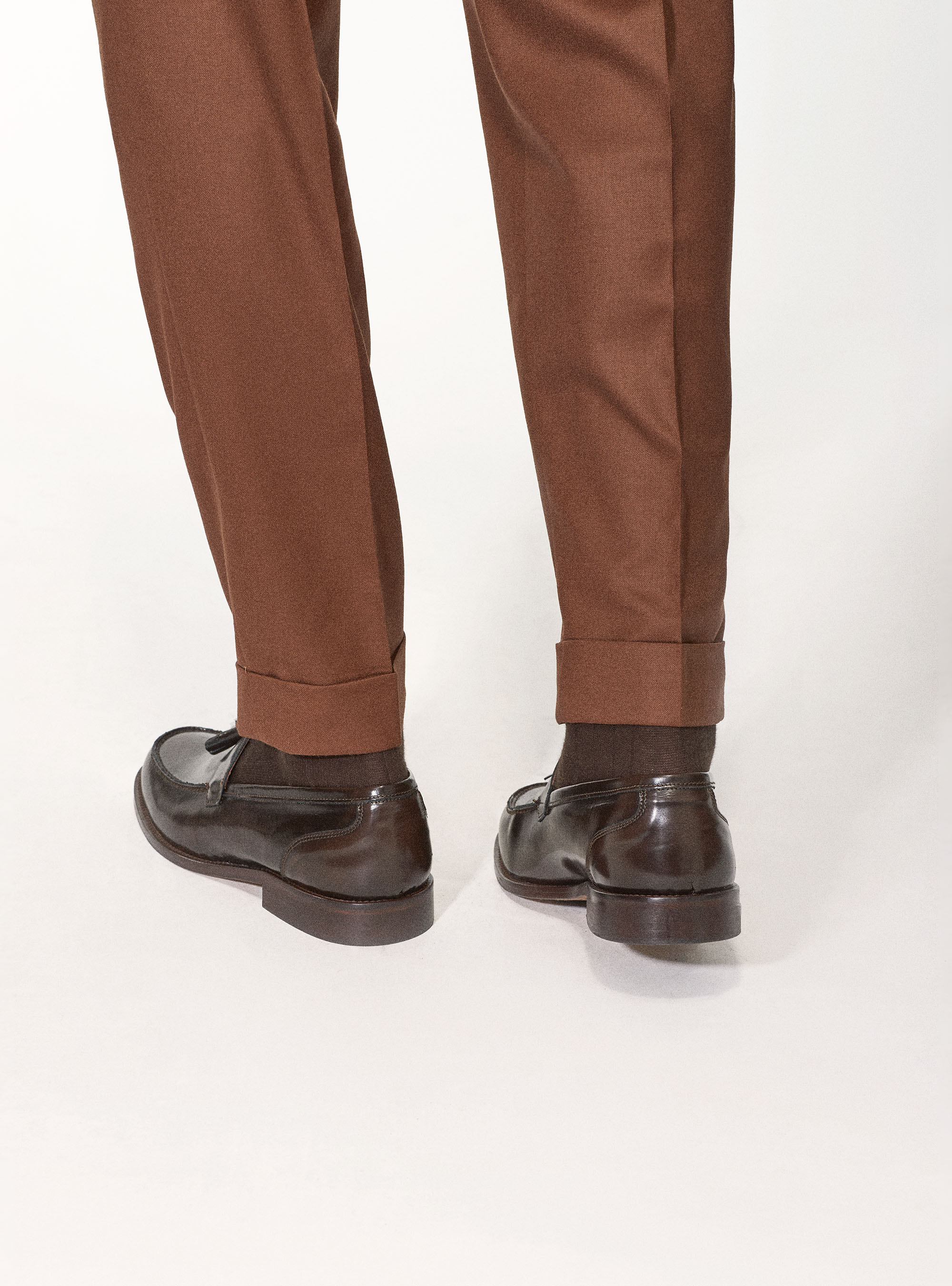 Suit trousers in superfine wool flannel 120's, MULTICOLOR