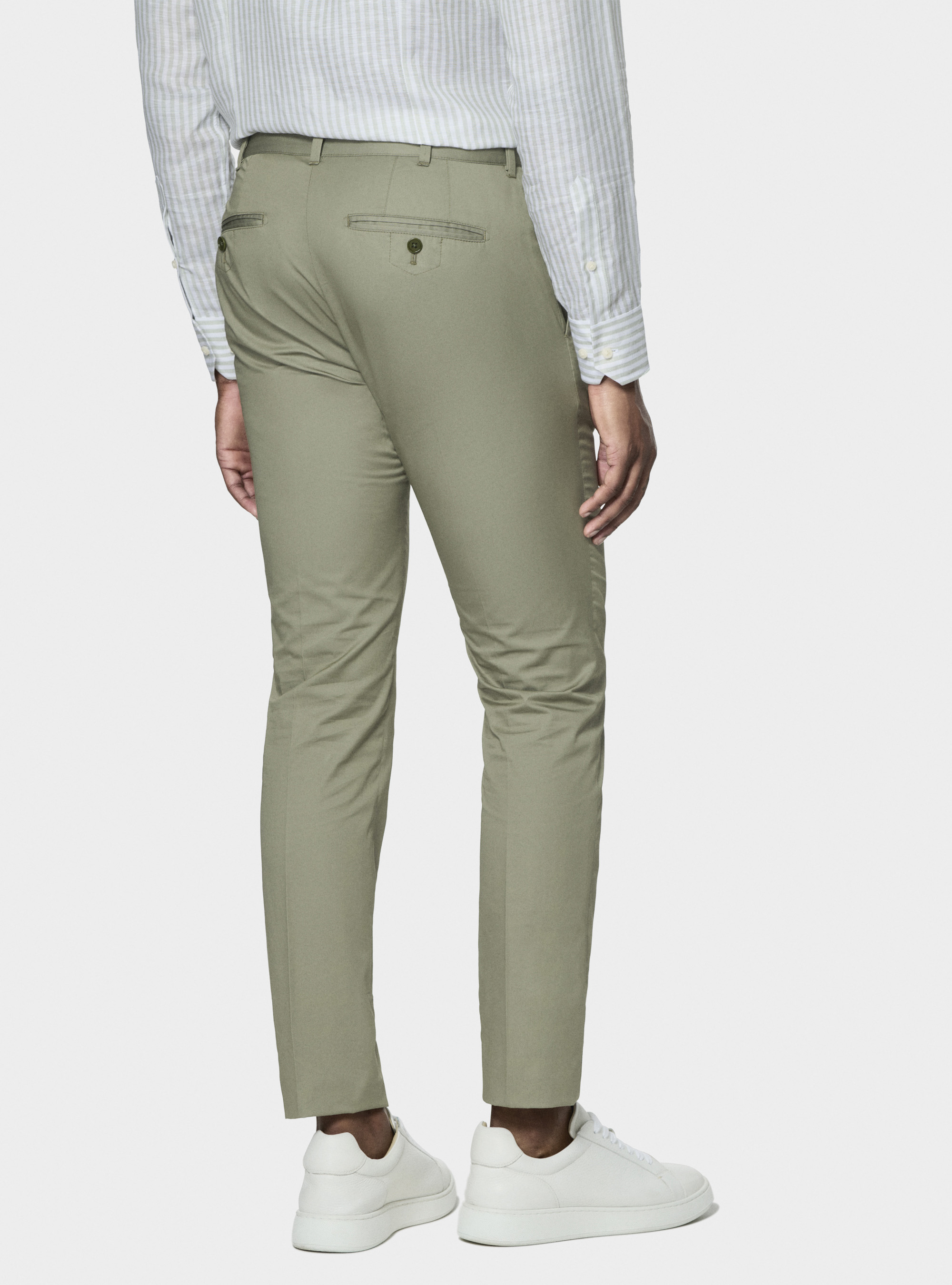 Lightweight twill slim fit chino trousers, SALVIA 0602C