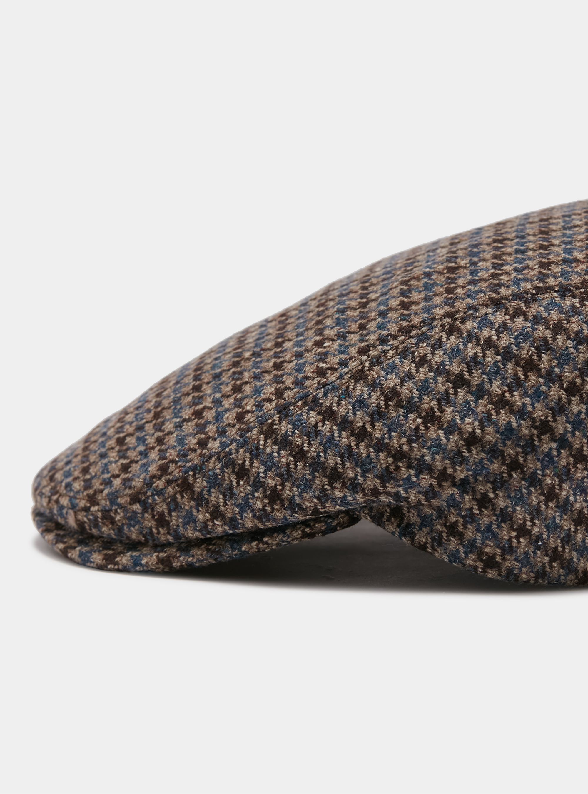 Coppola pied de poule in lana cashmere Lanificio di Pray, FANGO