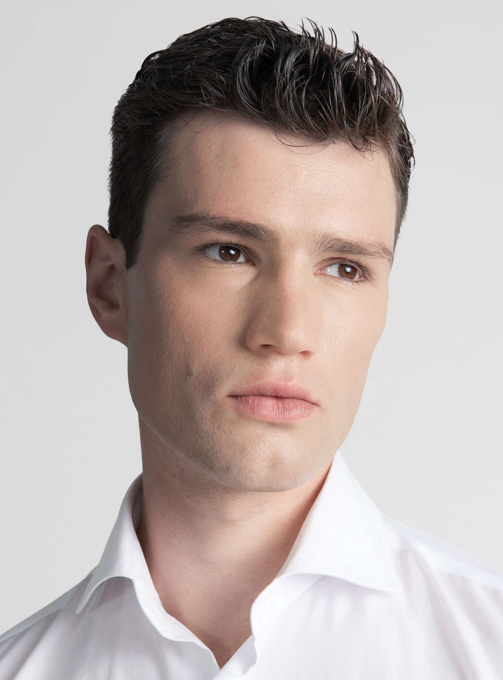 Camicia in cotone fil a fil, BIANCO