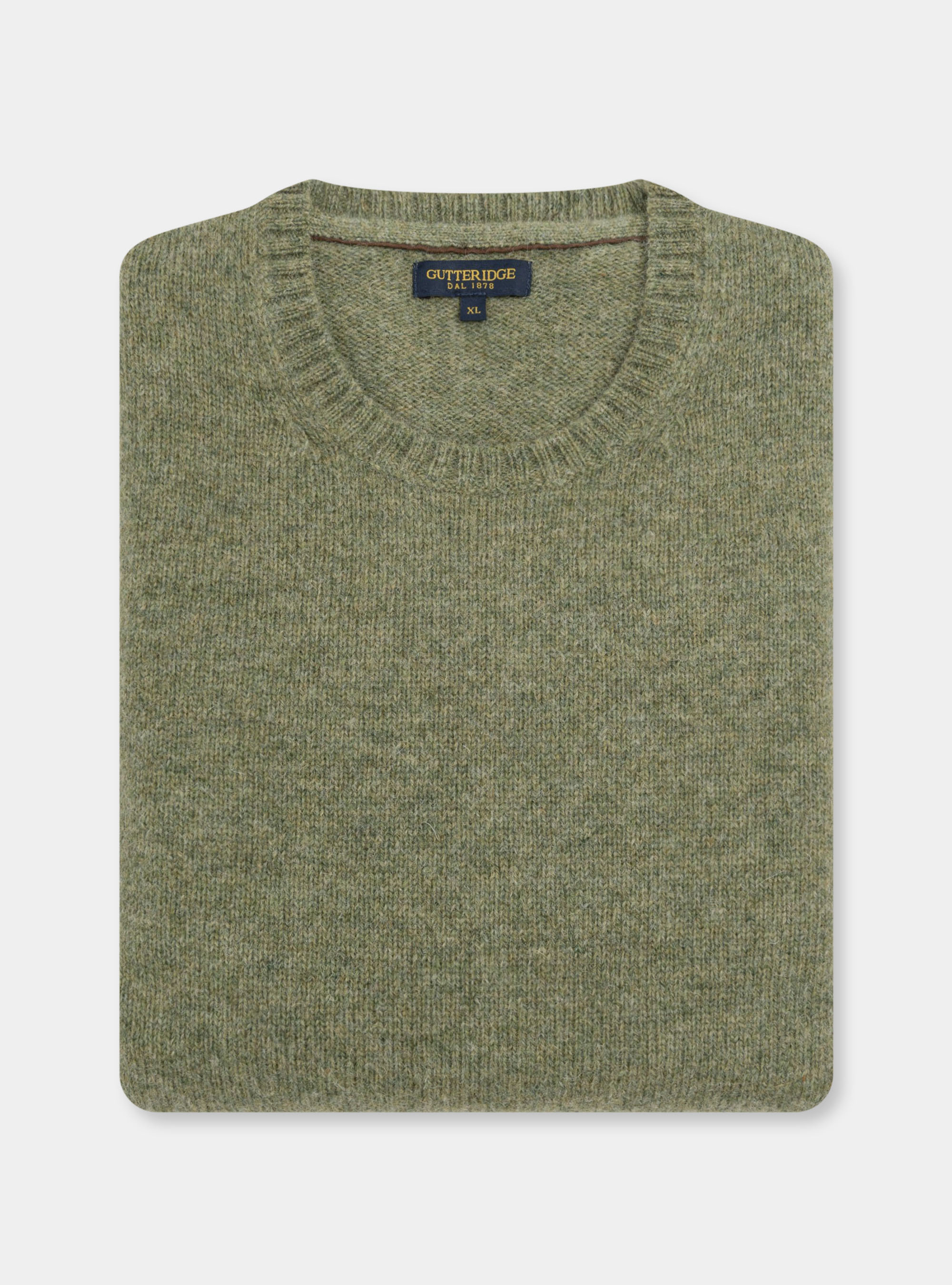Maglia in pura lana Shetland, OLIVA