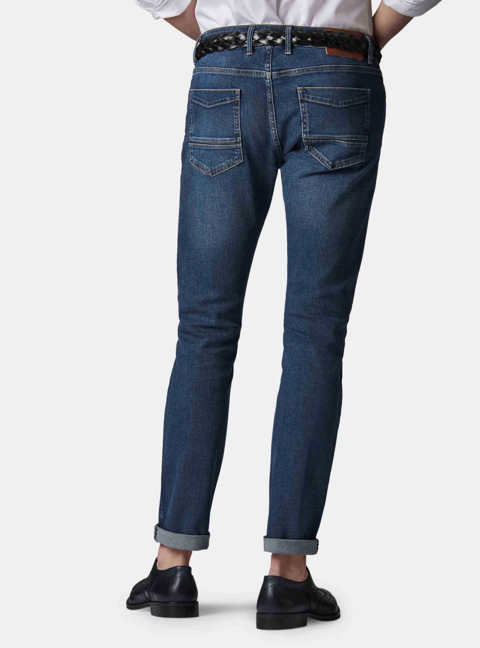 Dark regular fit denim, NAVY BLUE