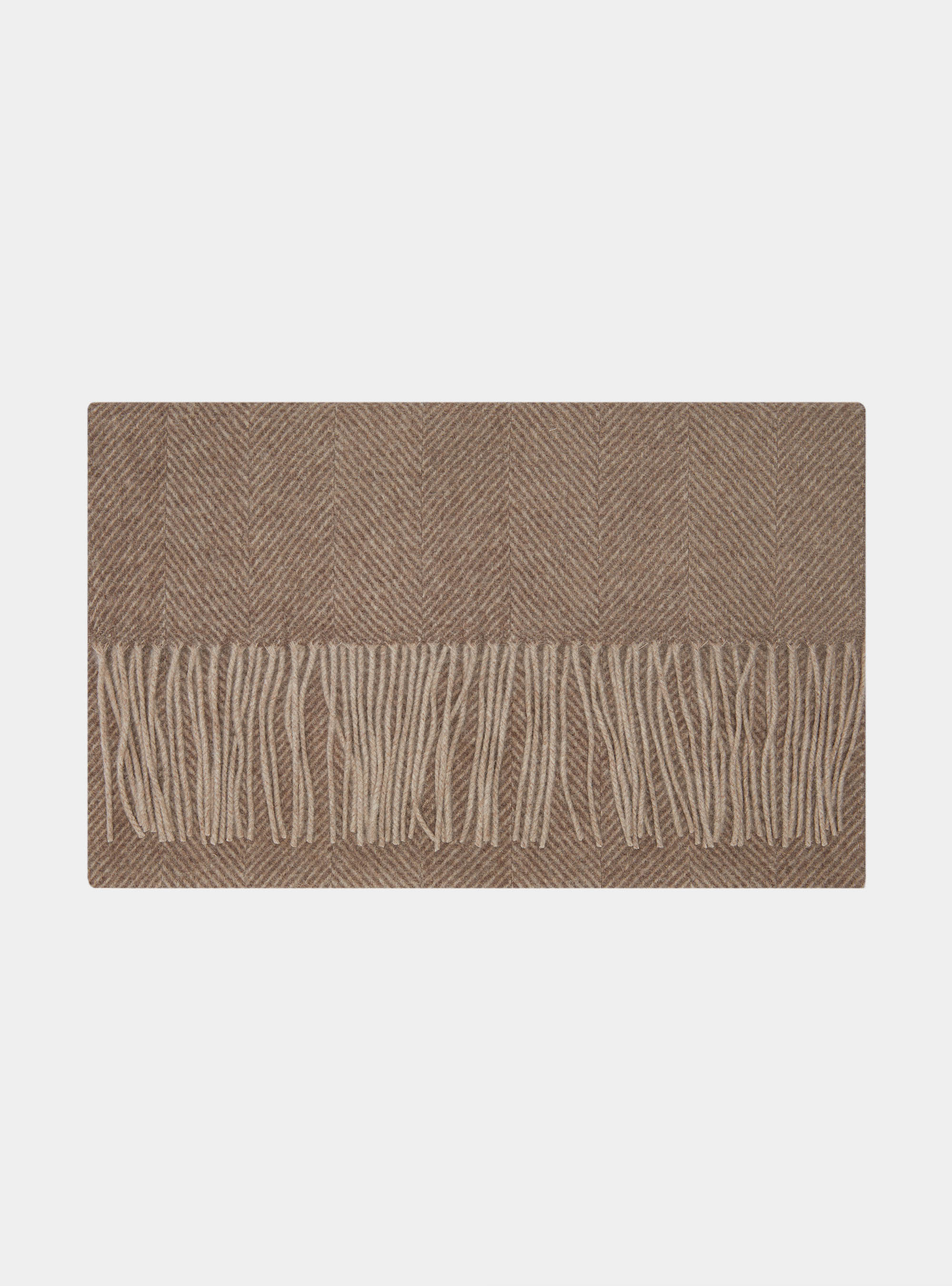 Wool and cashmere herringbone scarf, MUD