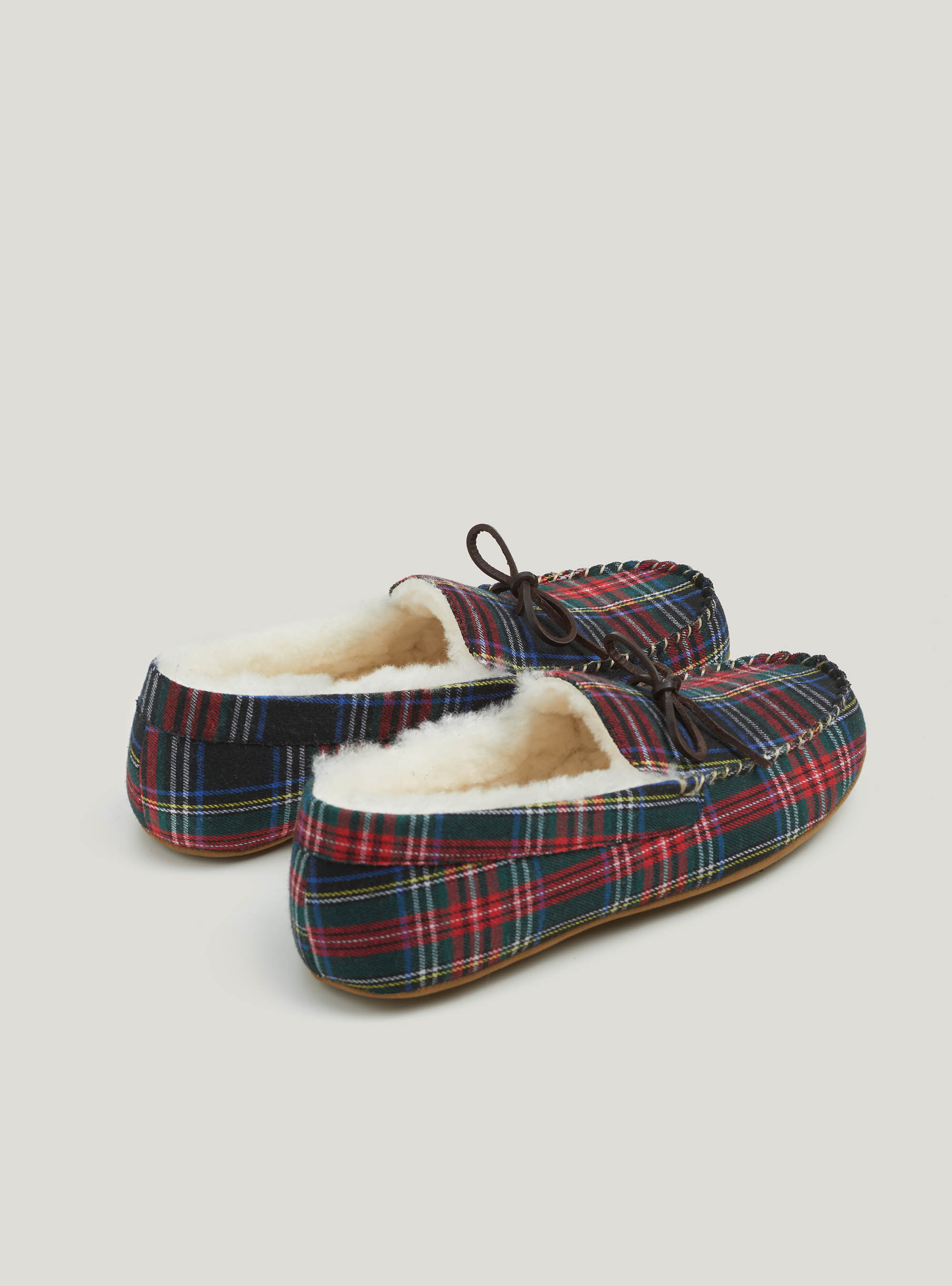 Pantofole in flanella a quadri, BLU NAVY