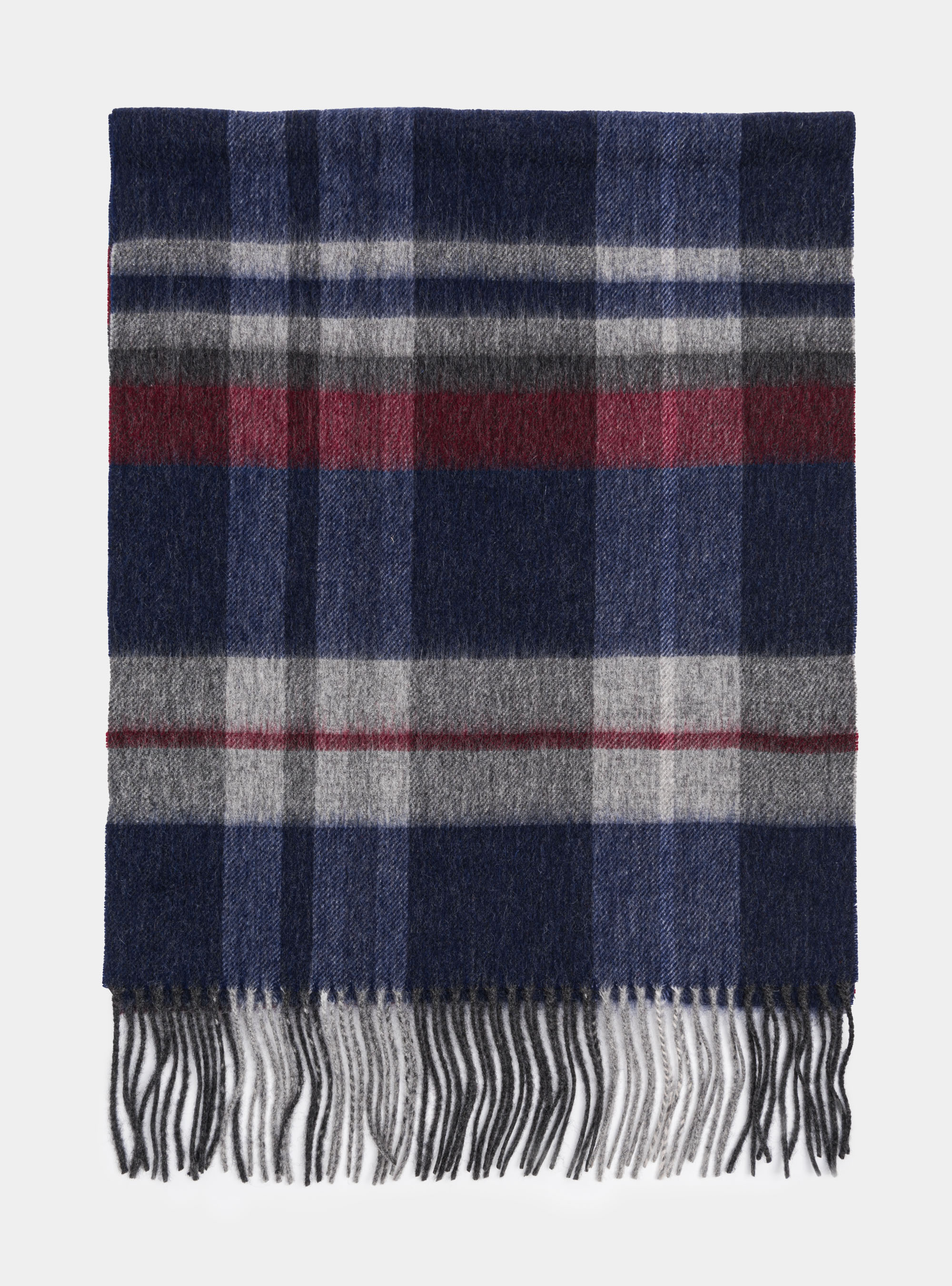 Sciarpa a quadri in lana cashmere, BLU NAVY