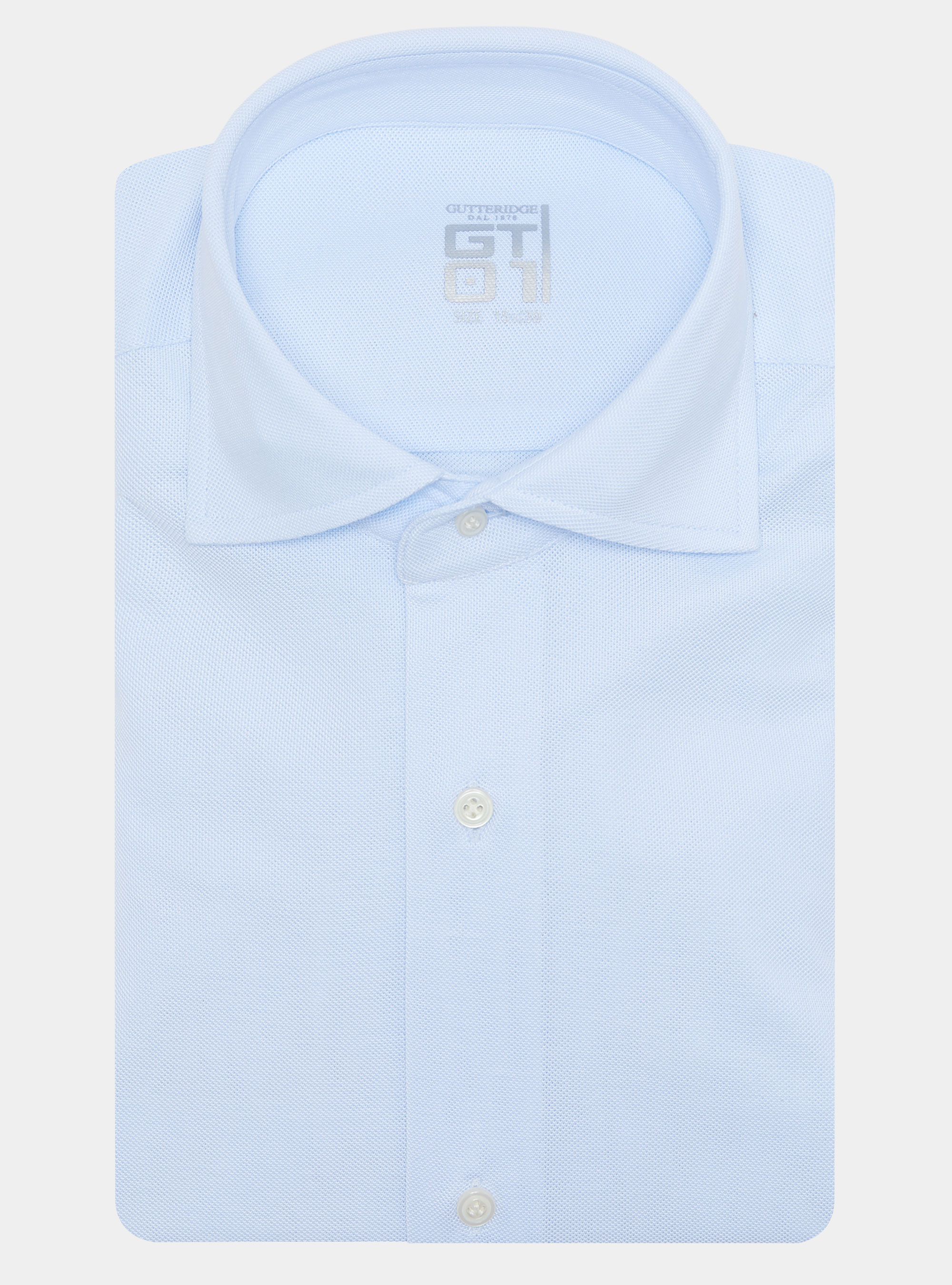 Camicia a polo GT01 in misto cotone piquet, AZZURRO