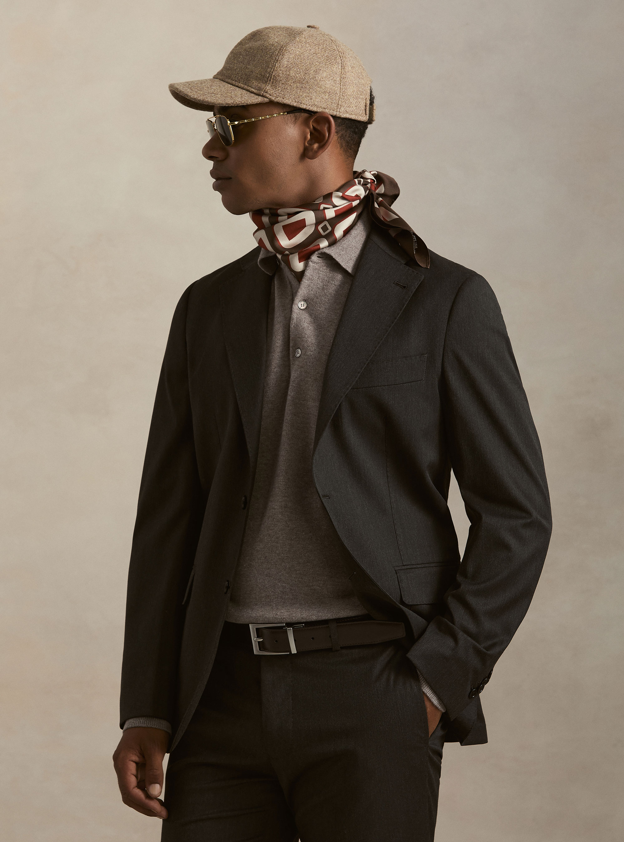Slim fit classic suit blazer, ASPHALT GREY