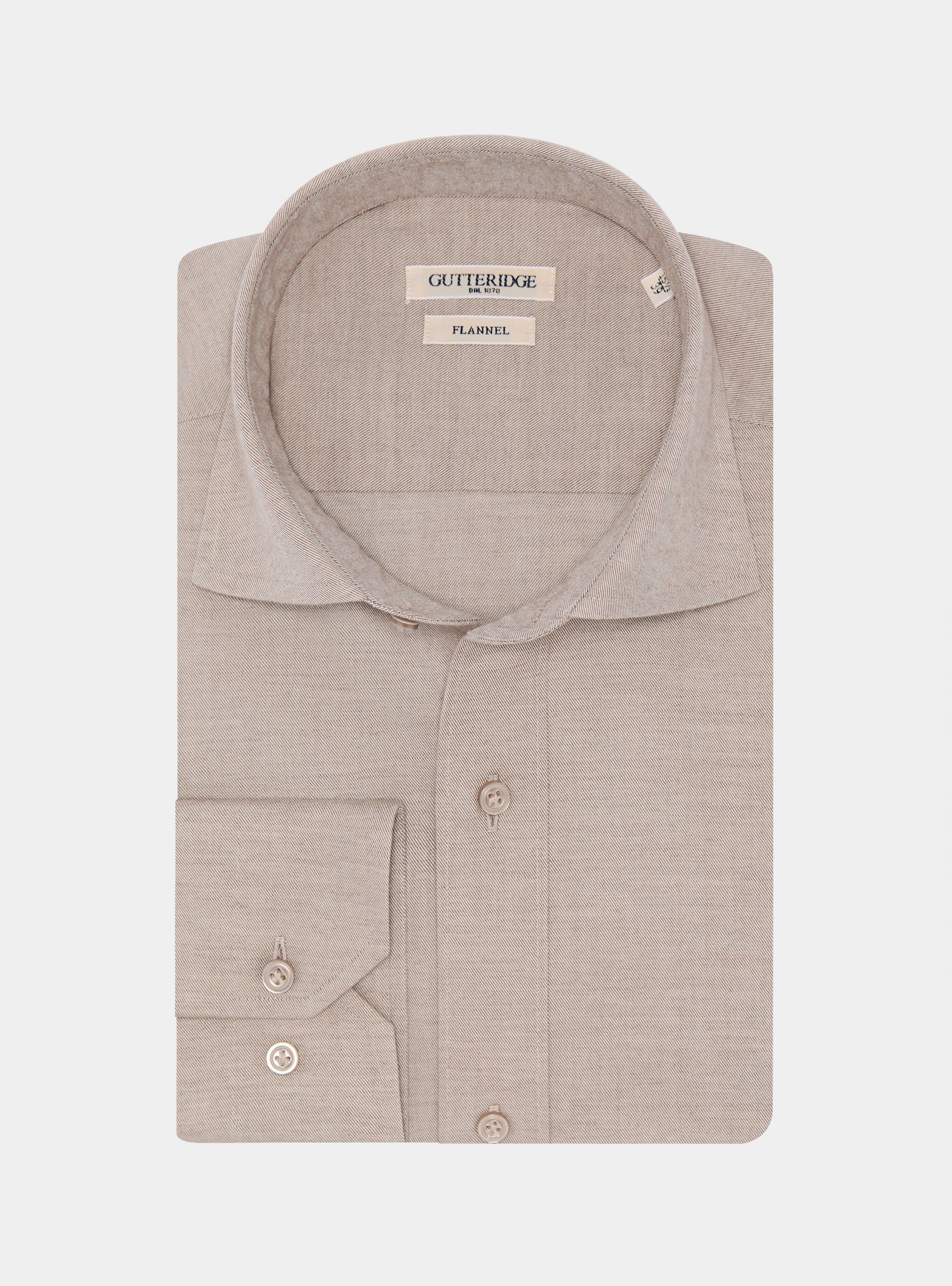 Cotton and wool flannel shirt, SAND