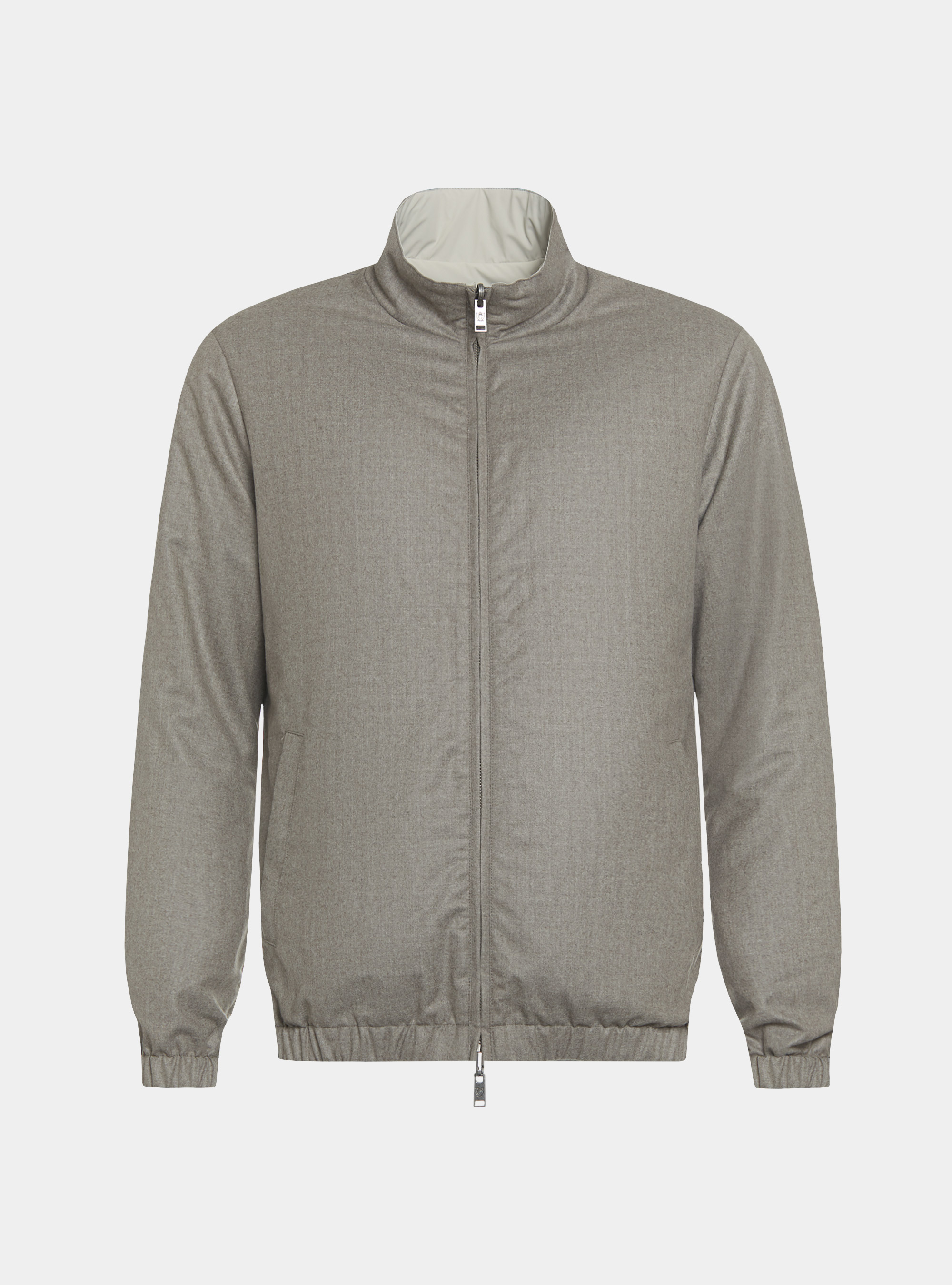 Vitale Barberis Canonico reversible flannel jacket, SAND