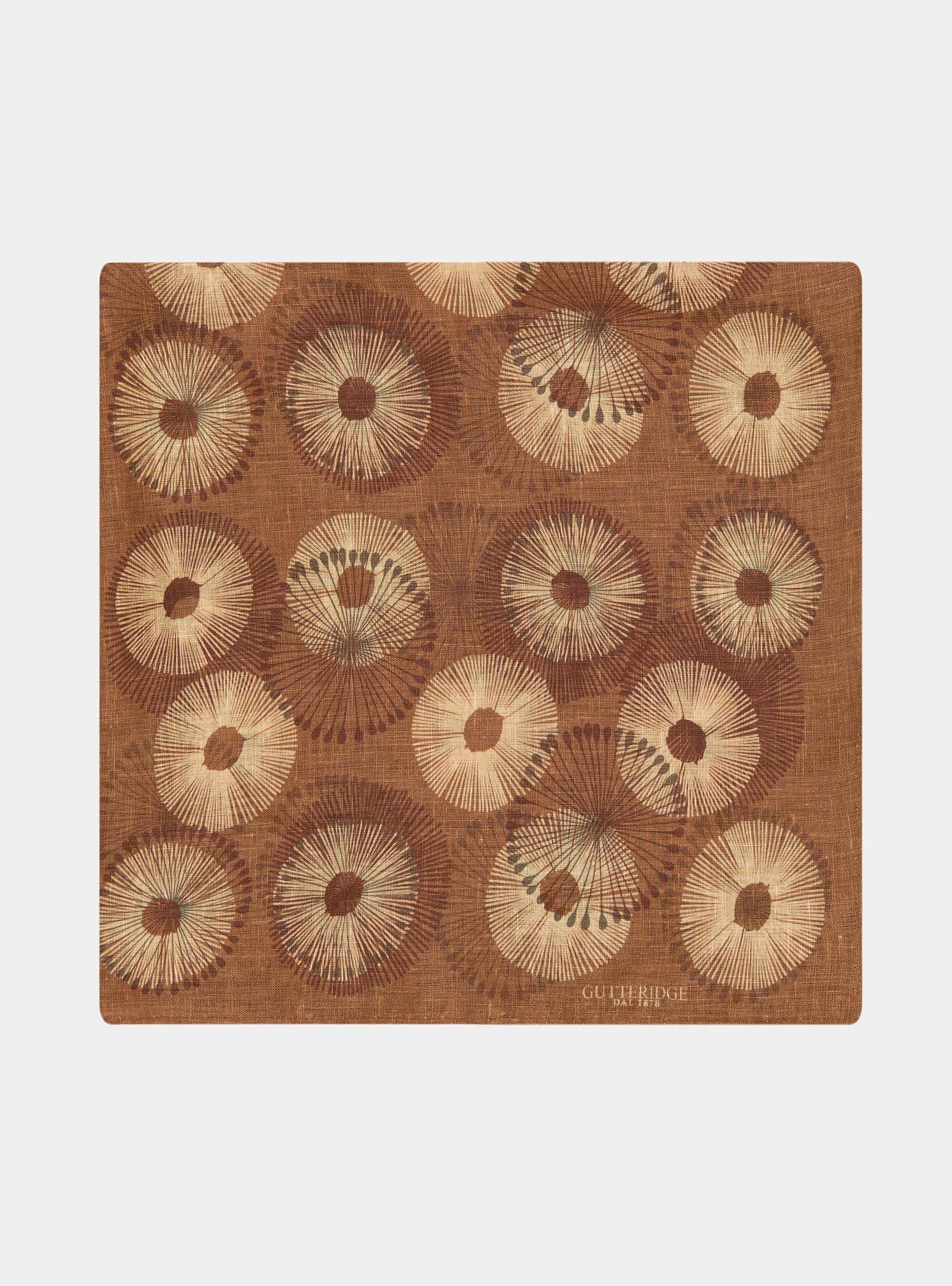 Foulard stampato in lino, MULTICOLOR