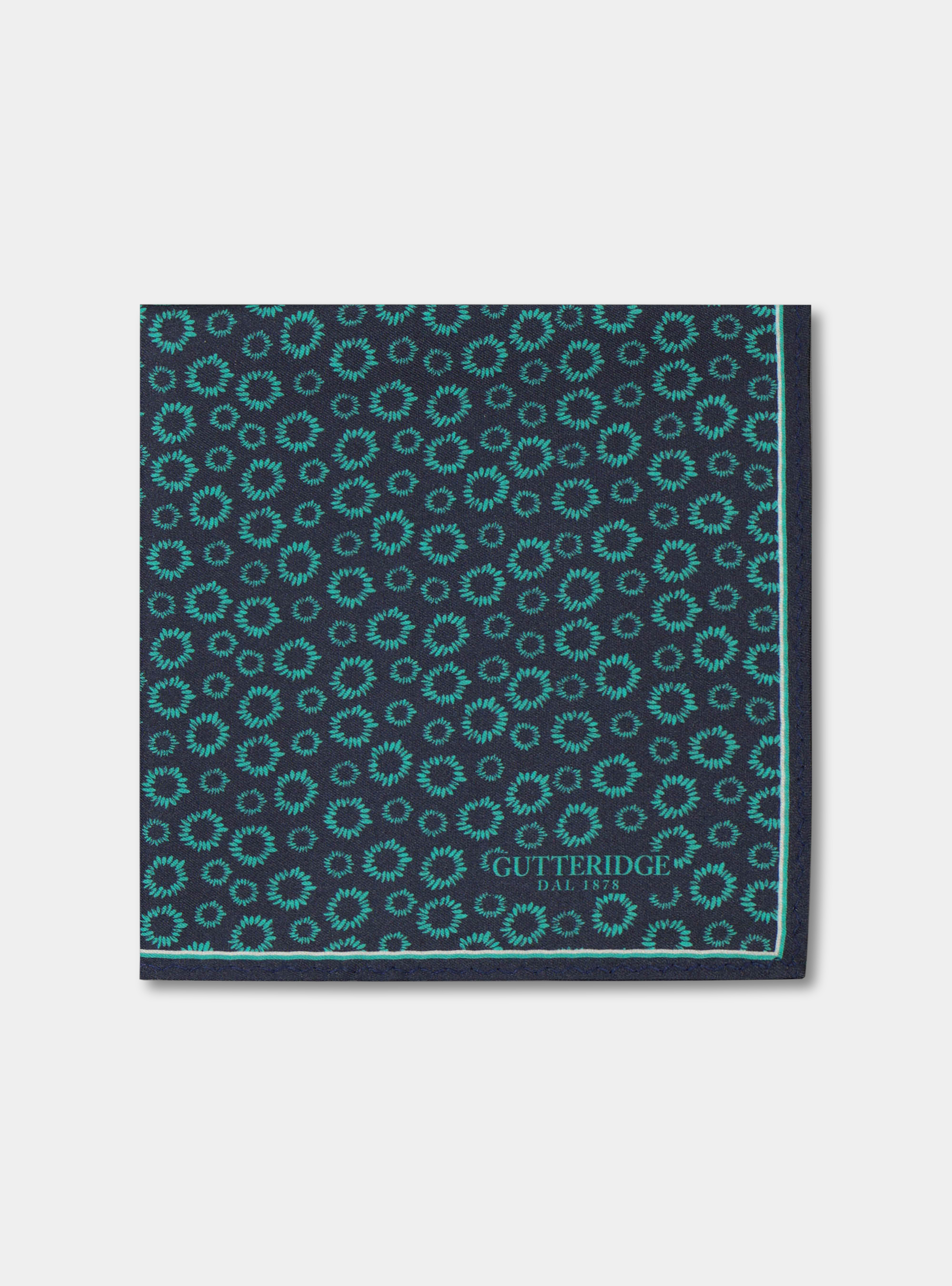 Pochette fantasia in seta stampata, 0265C SMERALDO