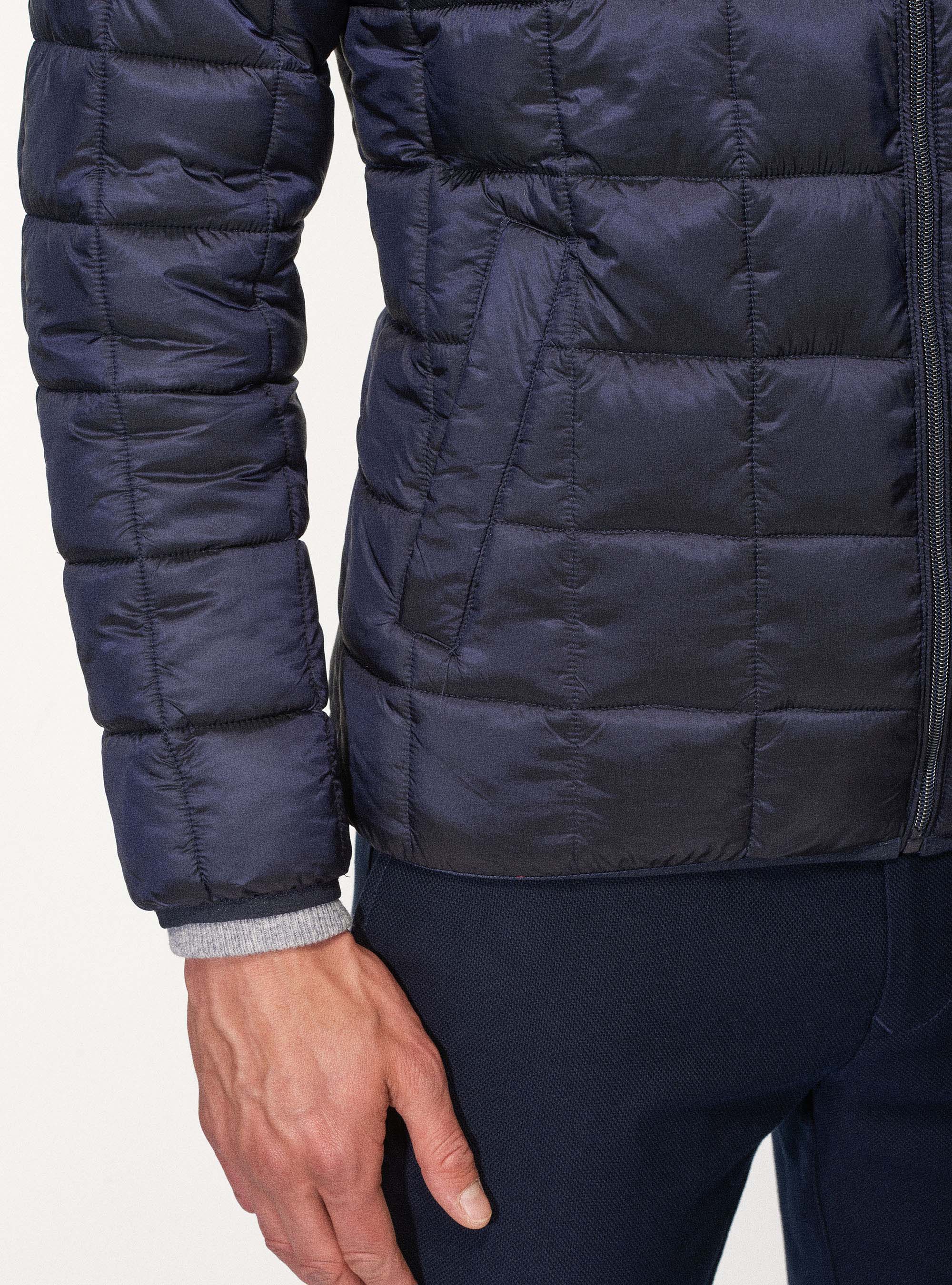 Bomber trapuntato regular fit con imbottitura 100% riciclato, BLU NAVY