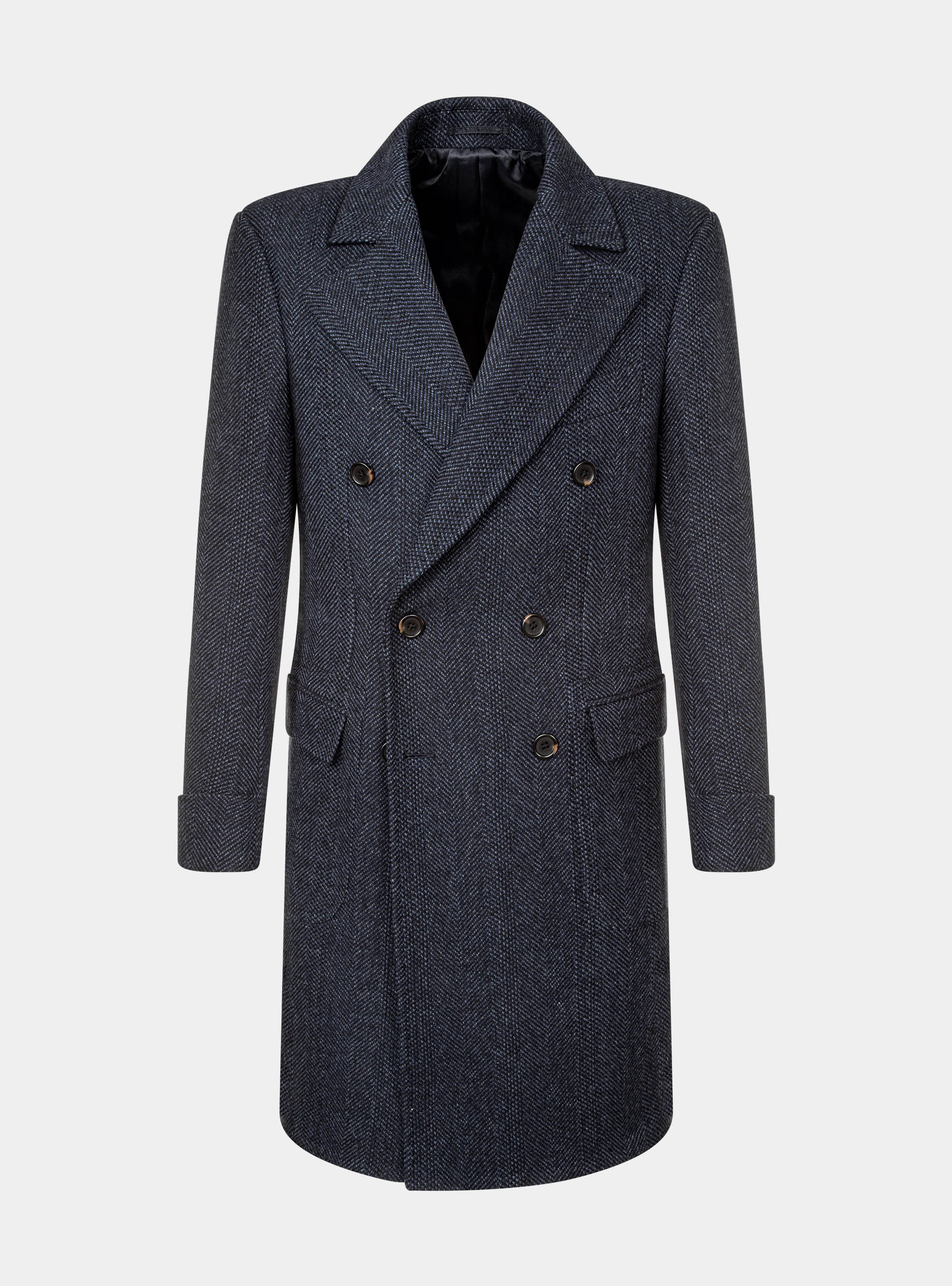 【冬物値引】Herringbone Wool-BlendChester Coat Double-breasted coat in herringbone wool blend