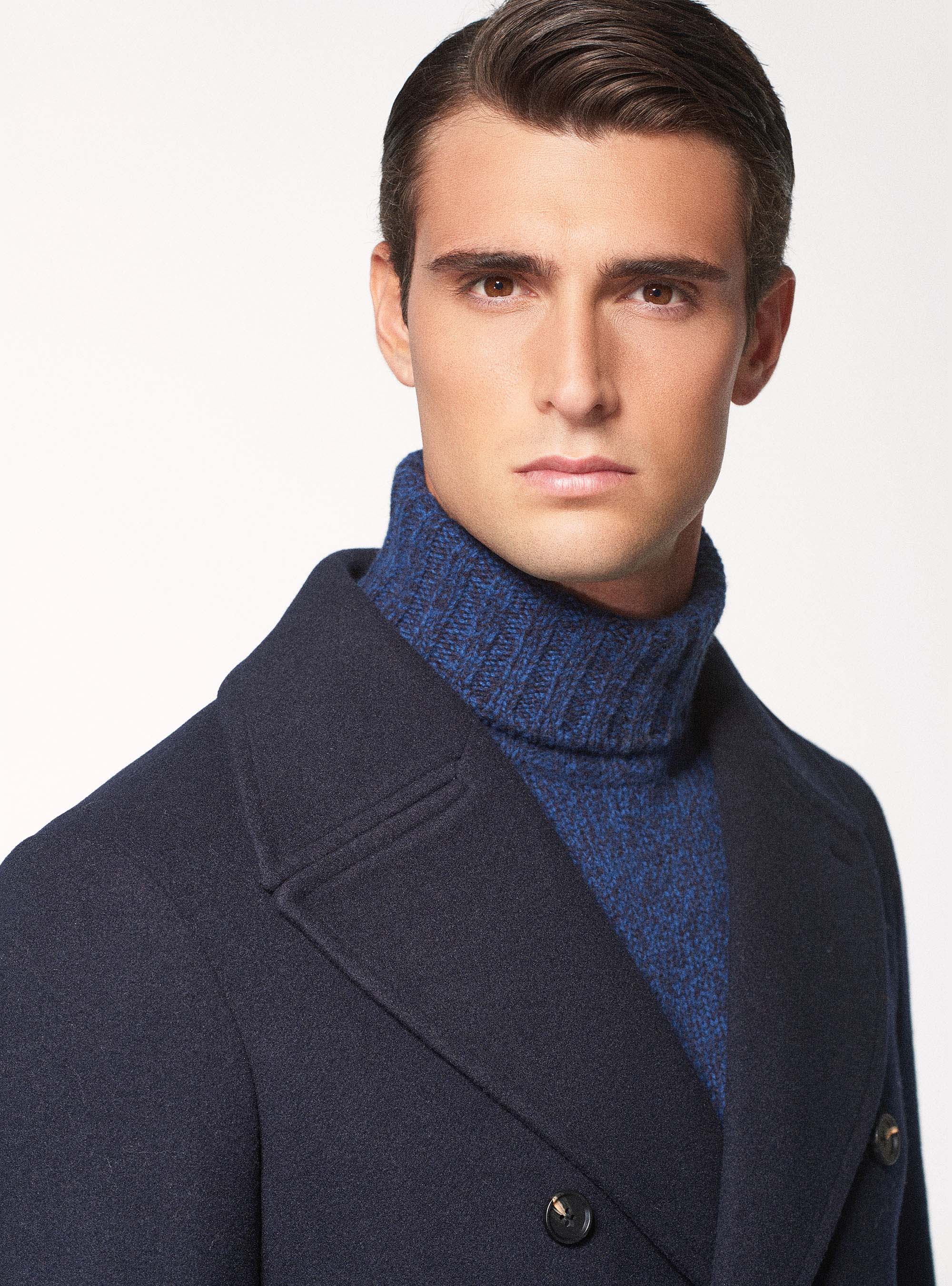Peacoat in misto lana, BLU NAVY