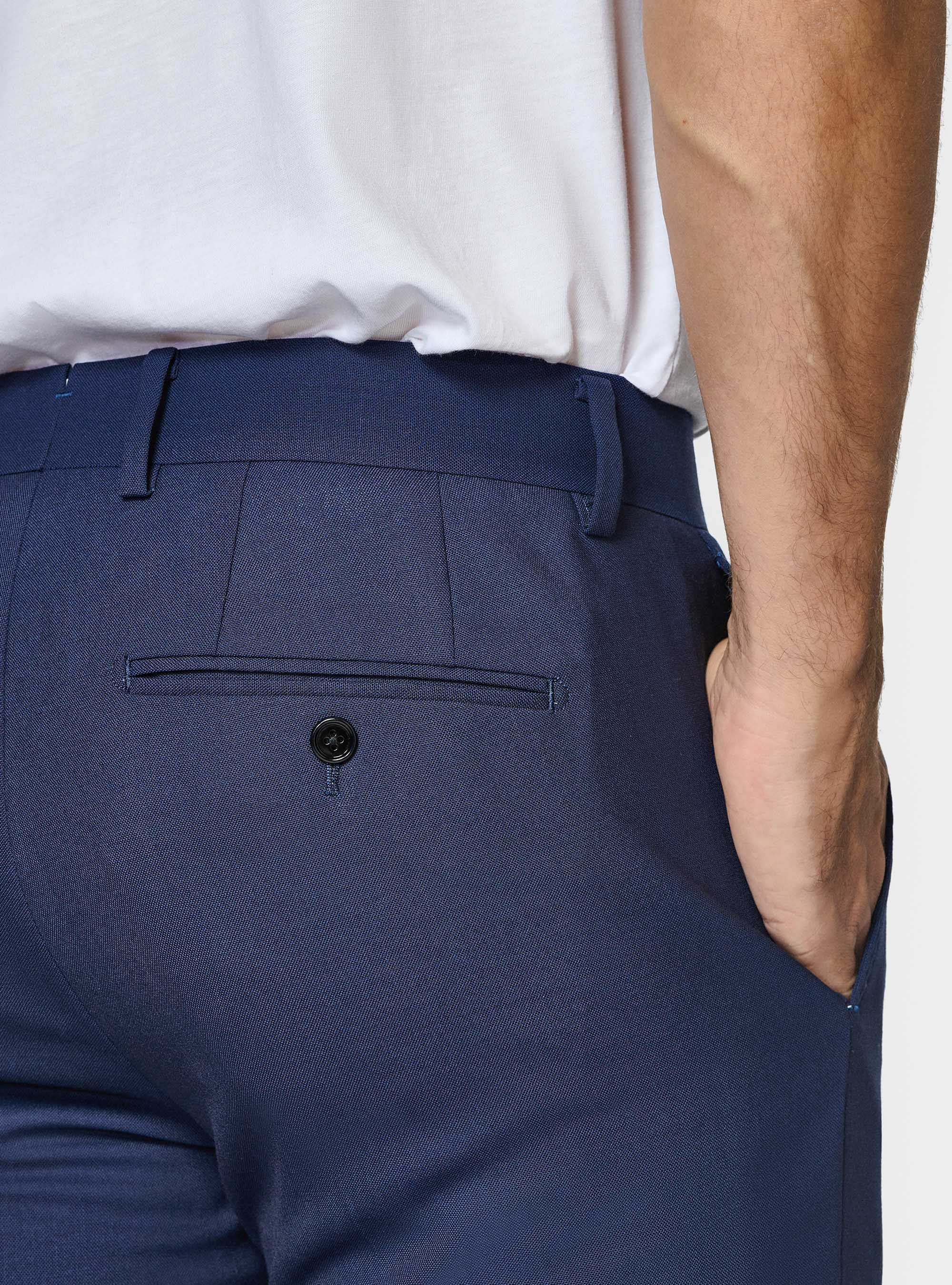 Cerruti pure wool travel suit trousers, NAVY BLUE