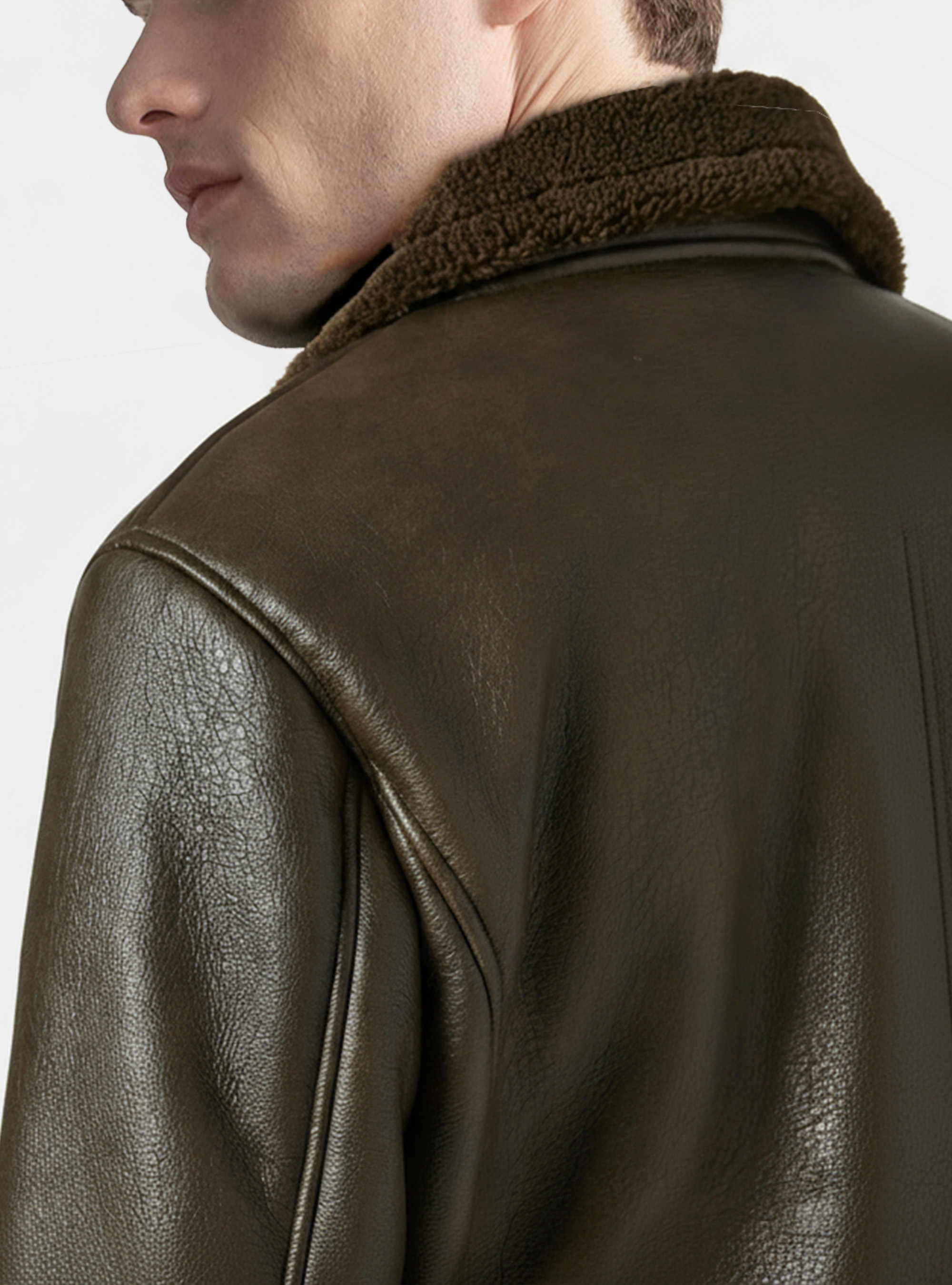 Bomber in similpelle con tasconi, MILITARE 0609C