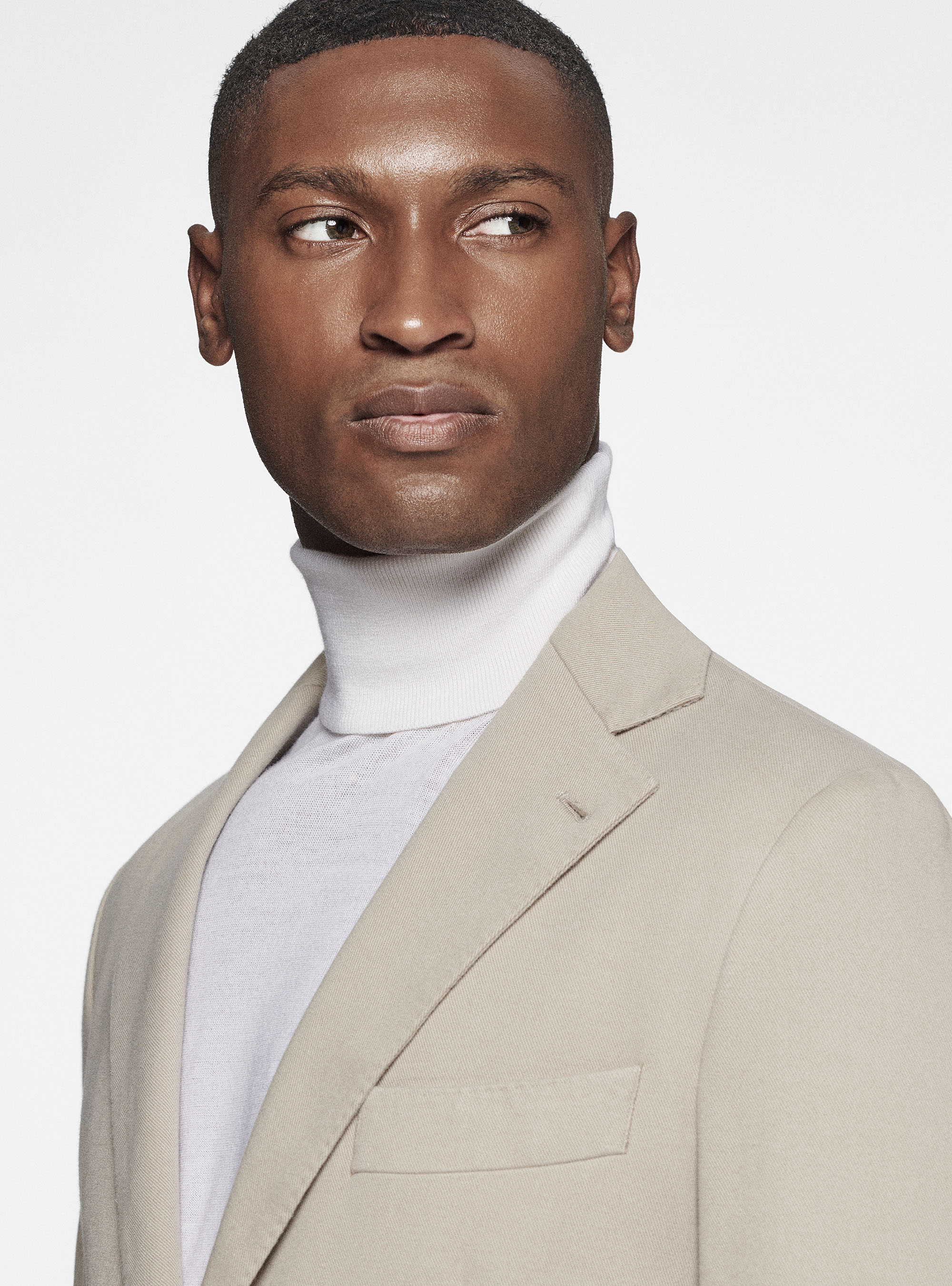 Giacca in cotone cashmere, ECRU