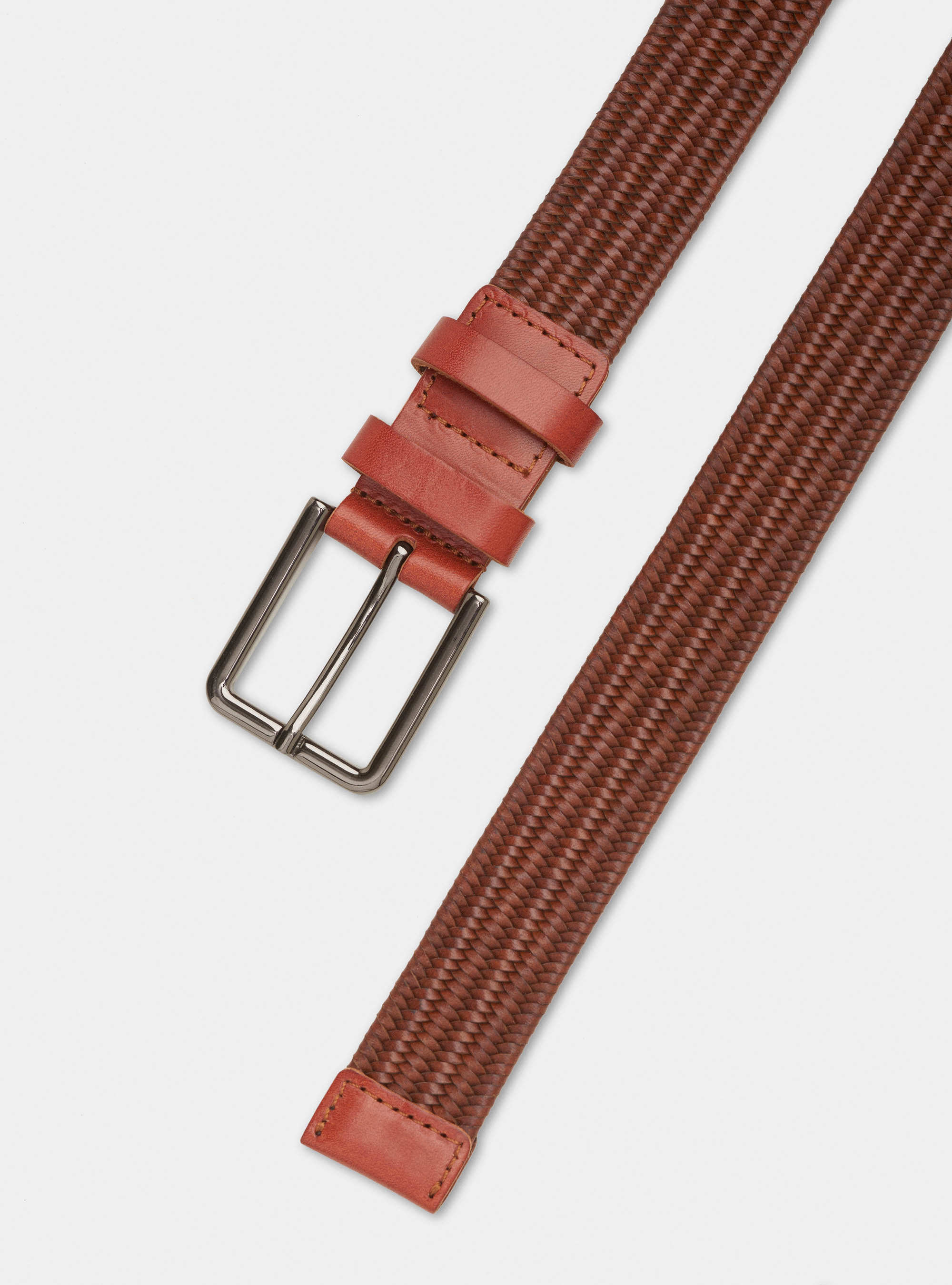Stretch woven leather belt, MULTICOLOR