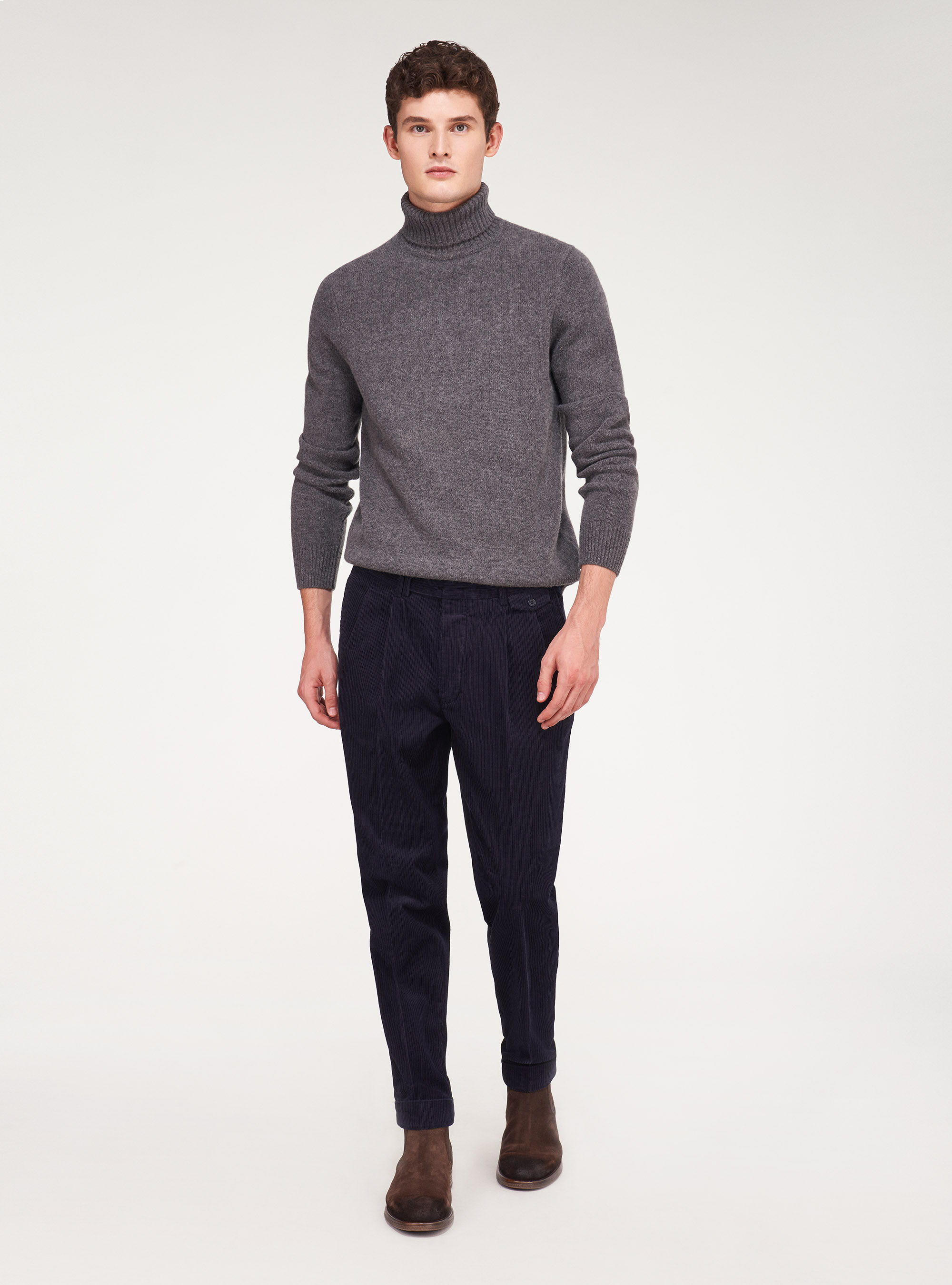 Gestreifte Hose aus Samt, NAVY 0218C