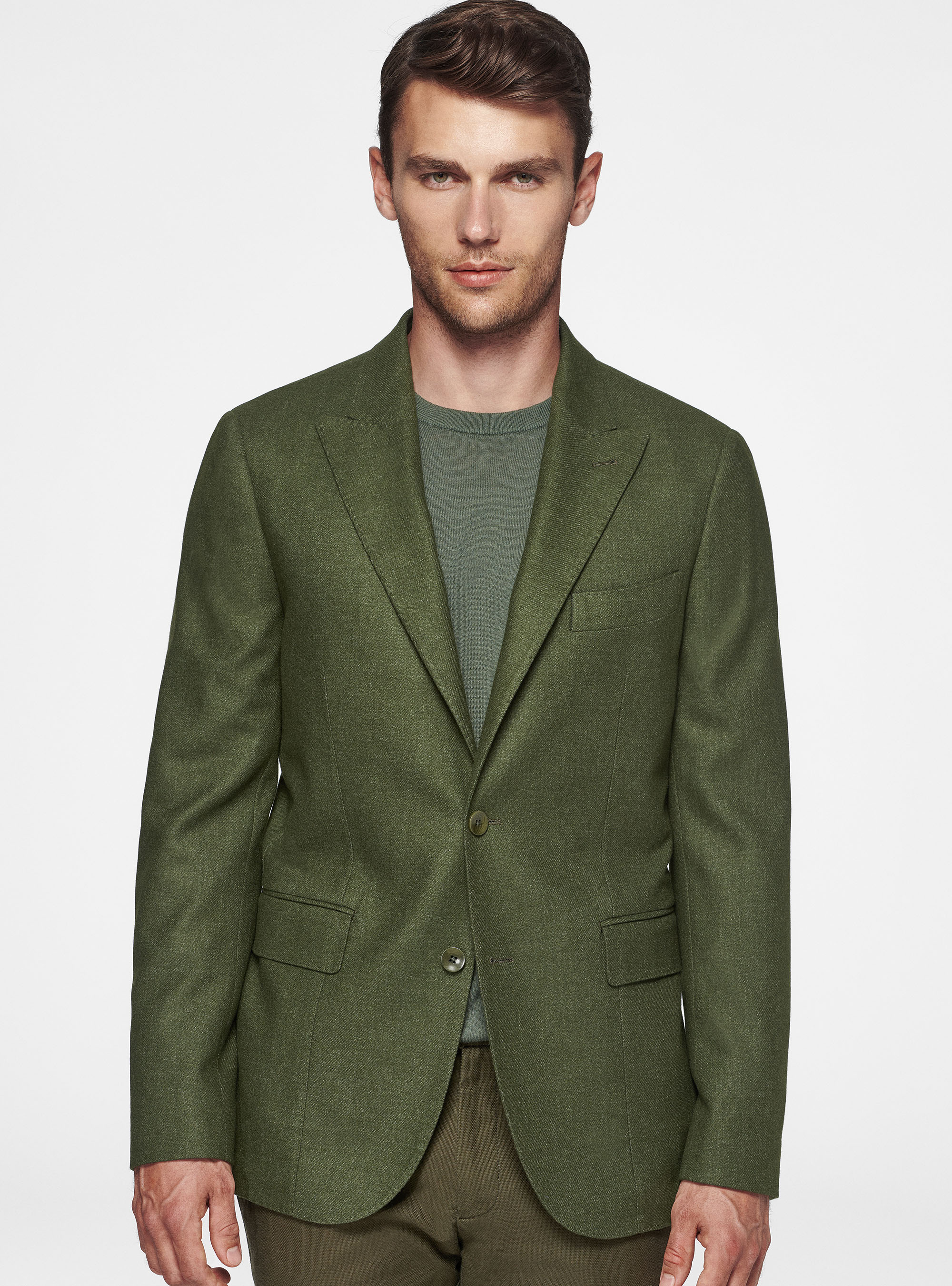 Giacca petto a lancia in flanella Duemilagori, VERDE