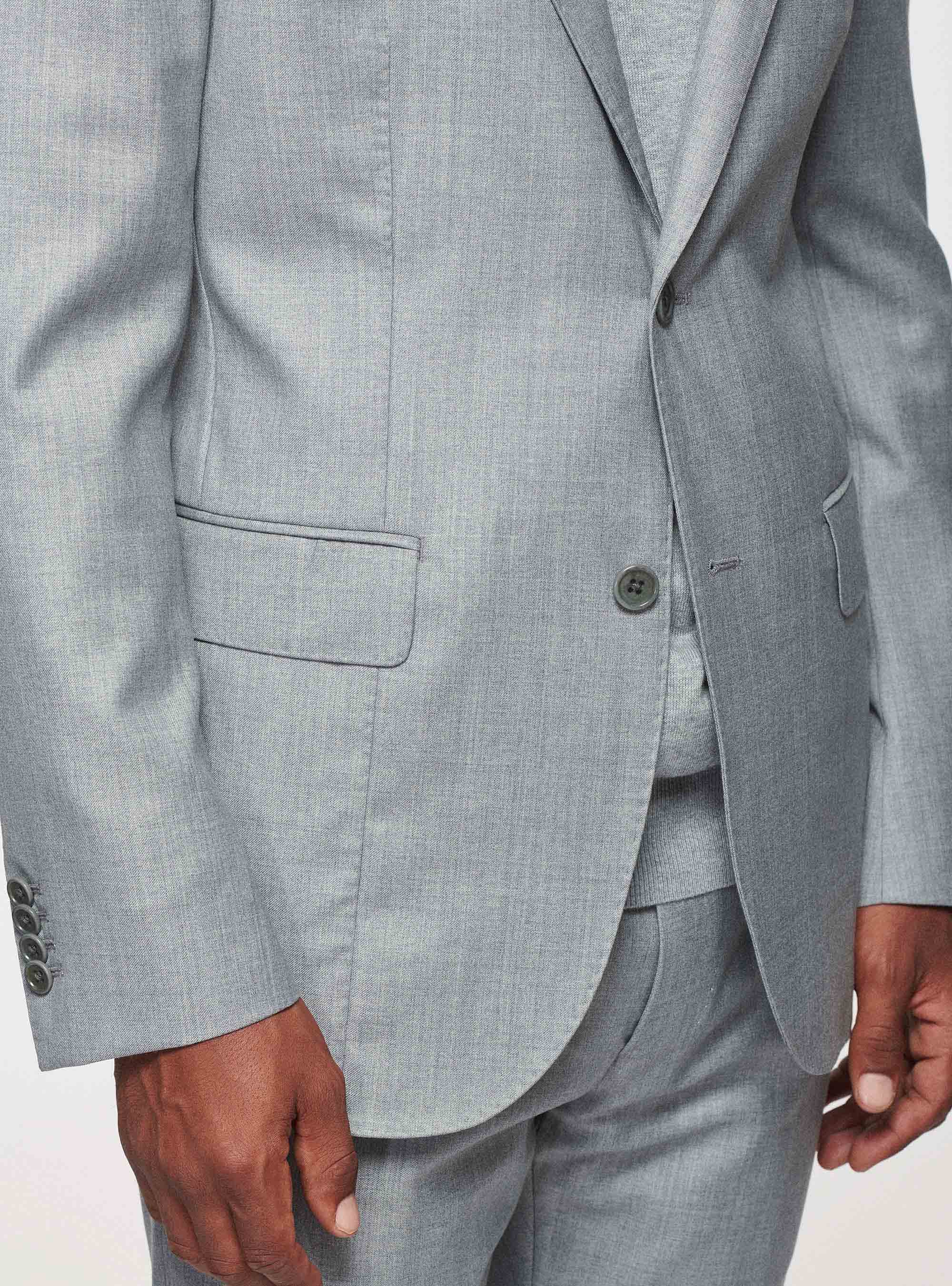 Giacca in pura lana superfine 110's, GRIGIO CHIARO MELANGE