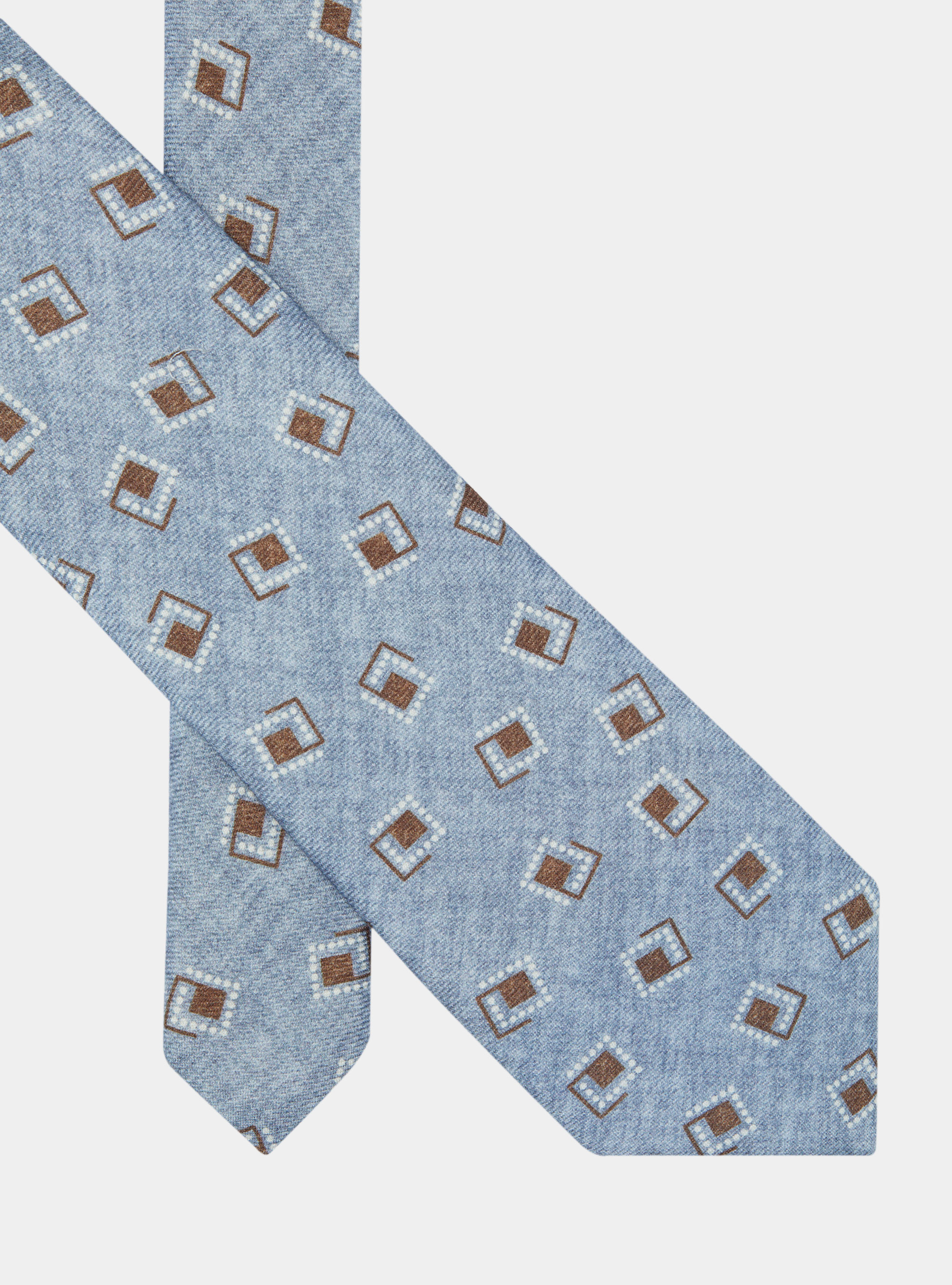 Patterned wool tie, LIGHT BLUE