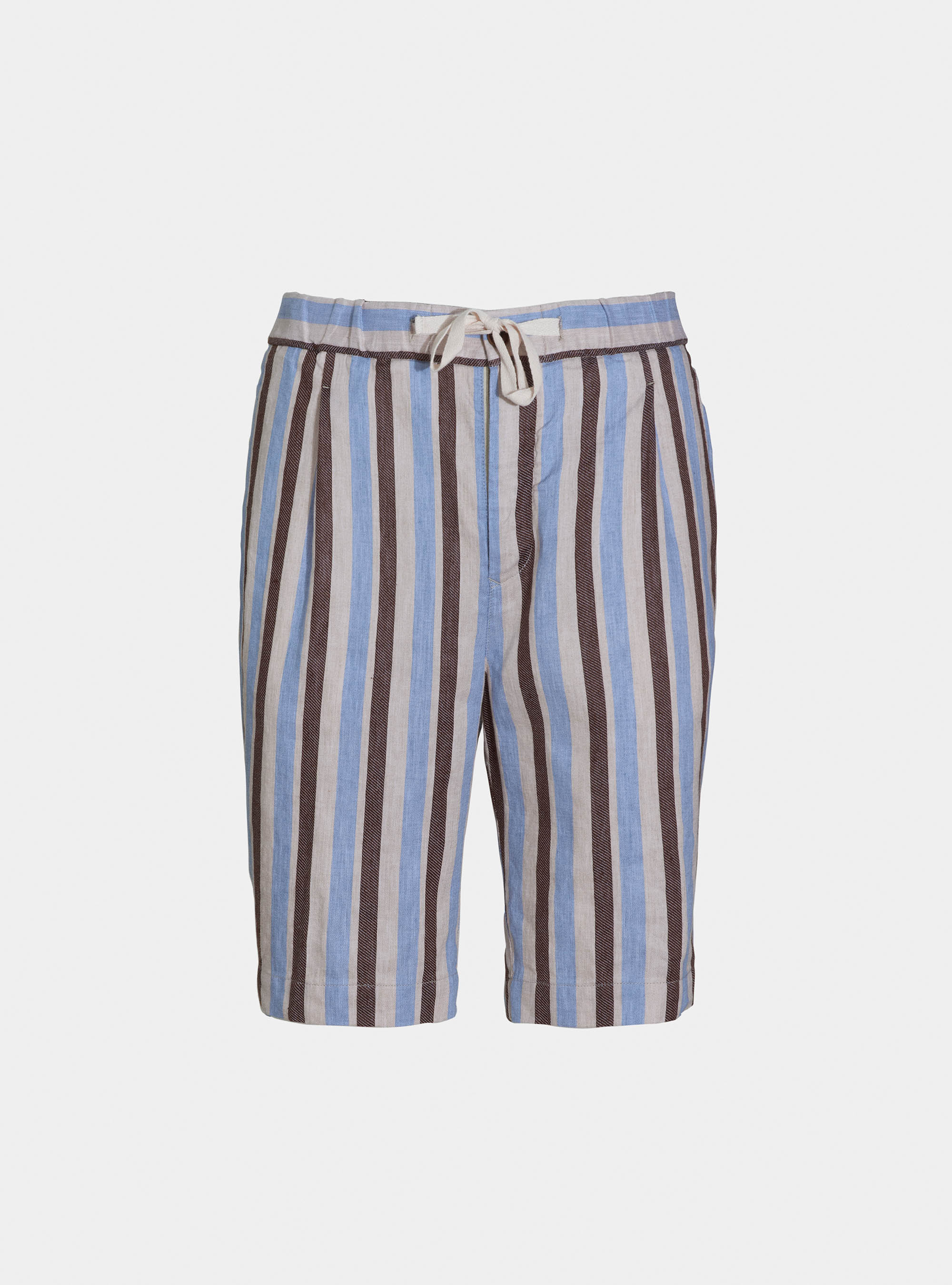 Striped linen and cotton bermuda shorts, HEAVENLY