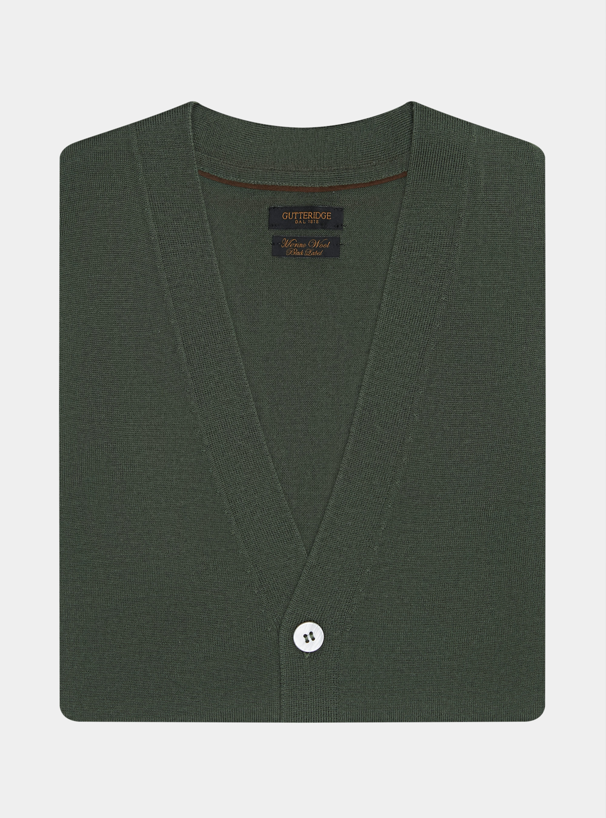 Gilet in maglia in pura lana merino extrafine, MILITARE 0609C