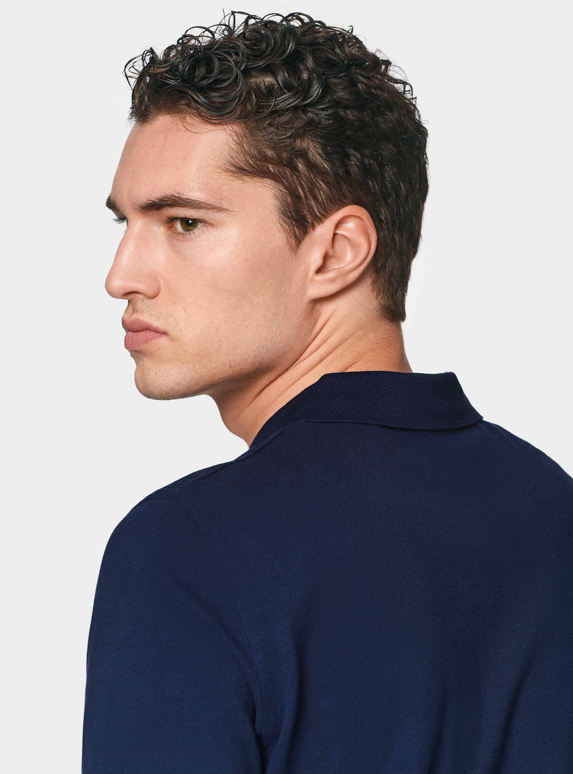 Polo classique en piqué, BLEU