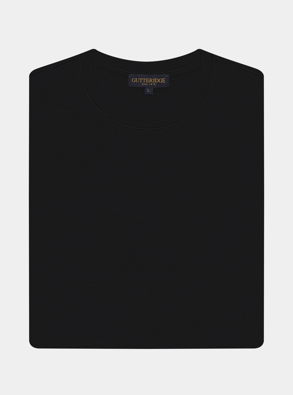 Camiseta de media manga de hilo Lisle, NEGRO