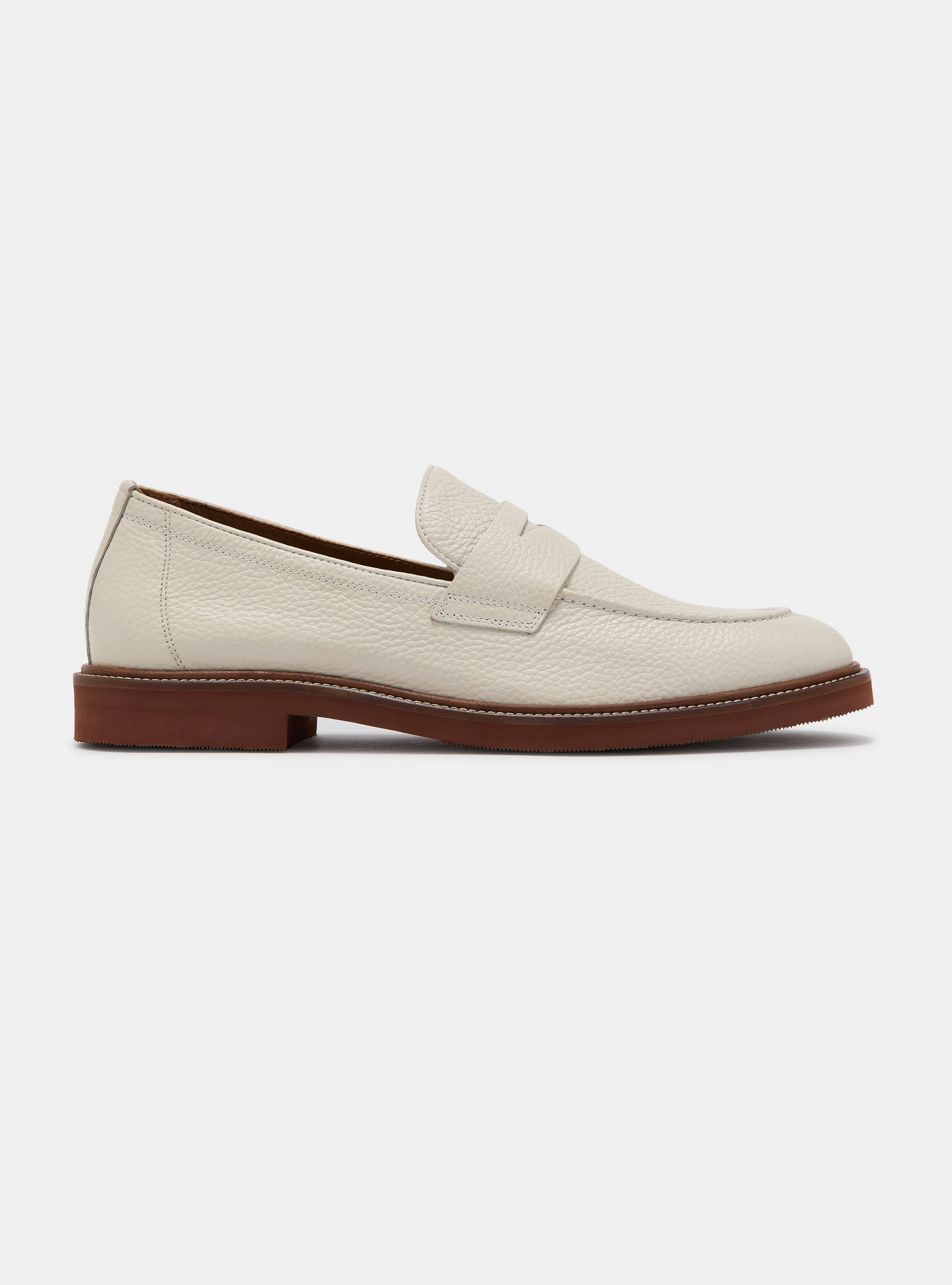 Soft leather loafers, WHITE