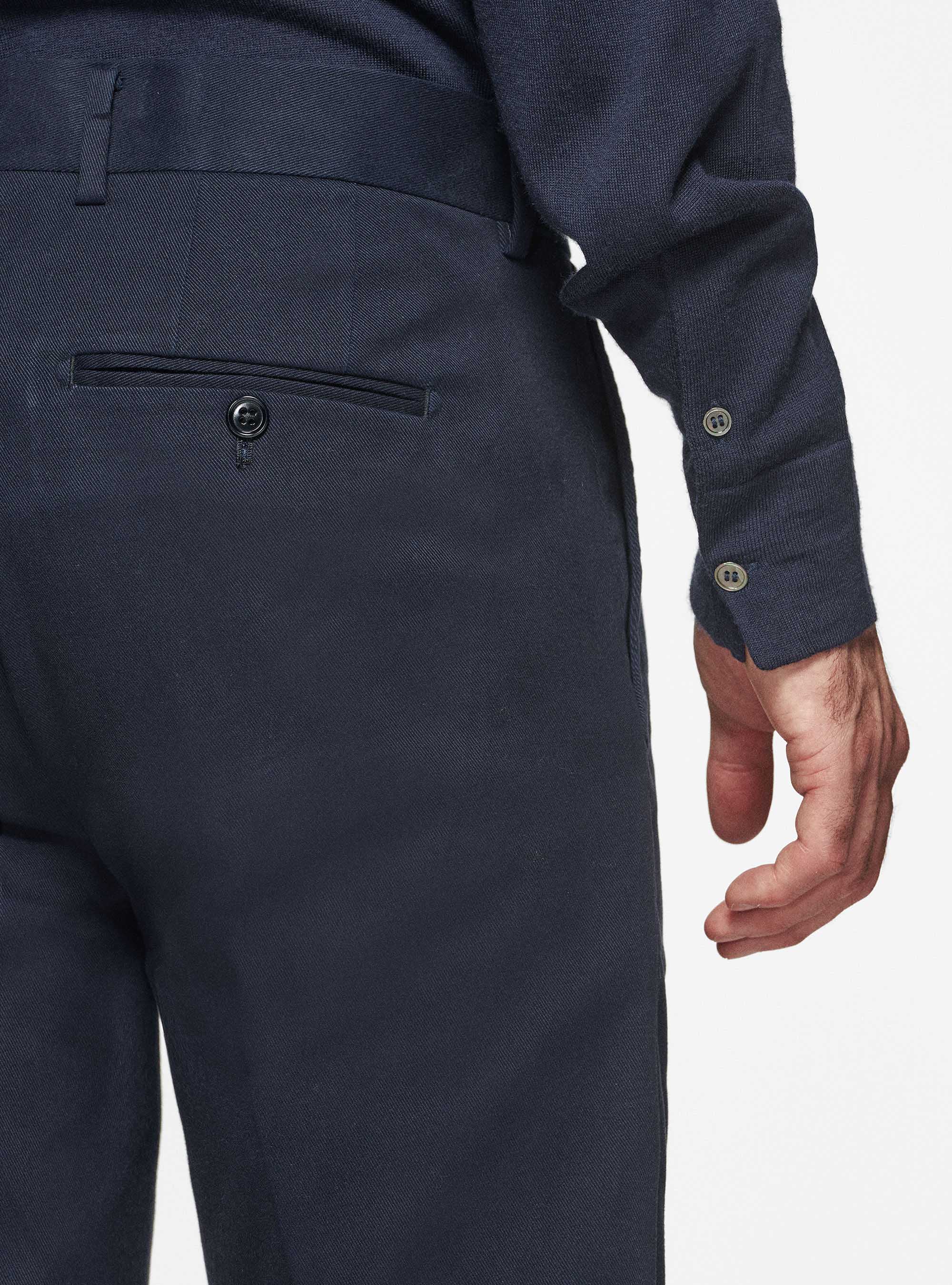 Pantaloni in cotone smerigliato, BLU NAVY