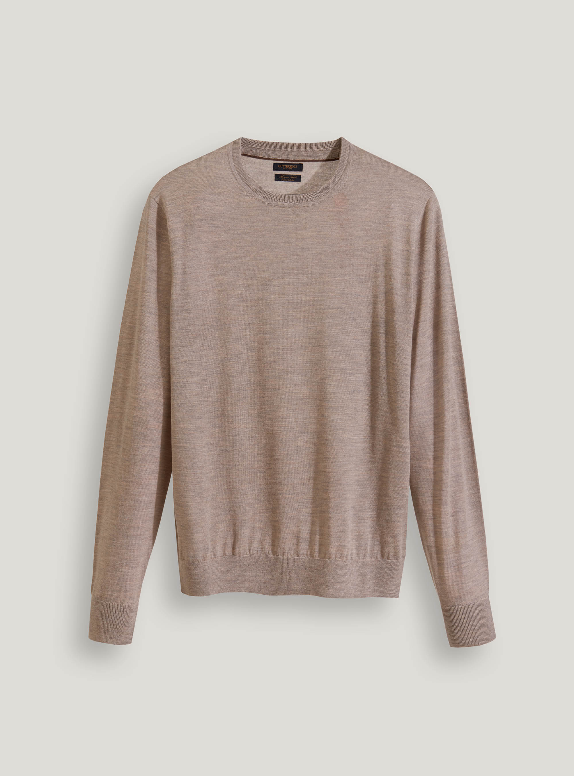 Maglia girocollo in cotone seta e cashmere, ECRU
