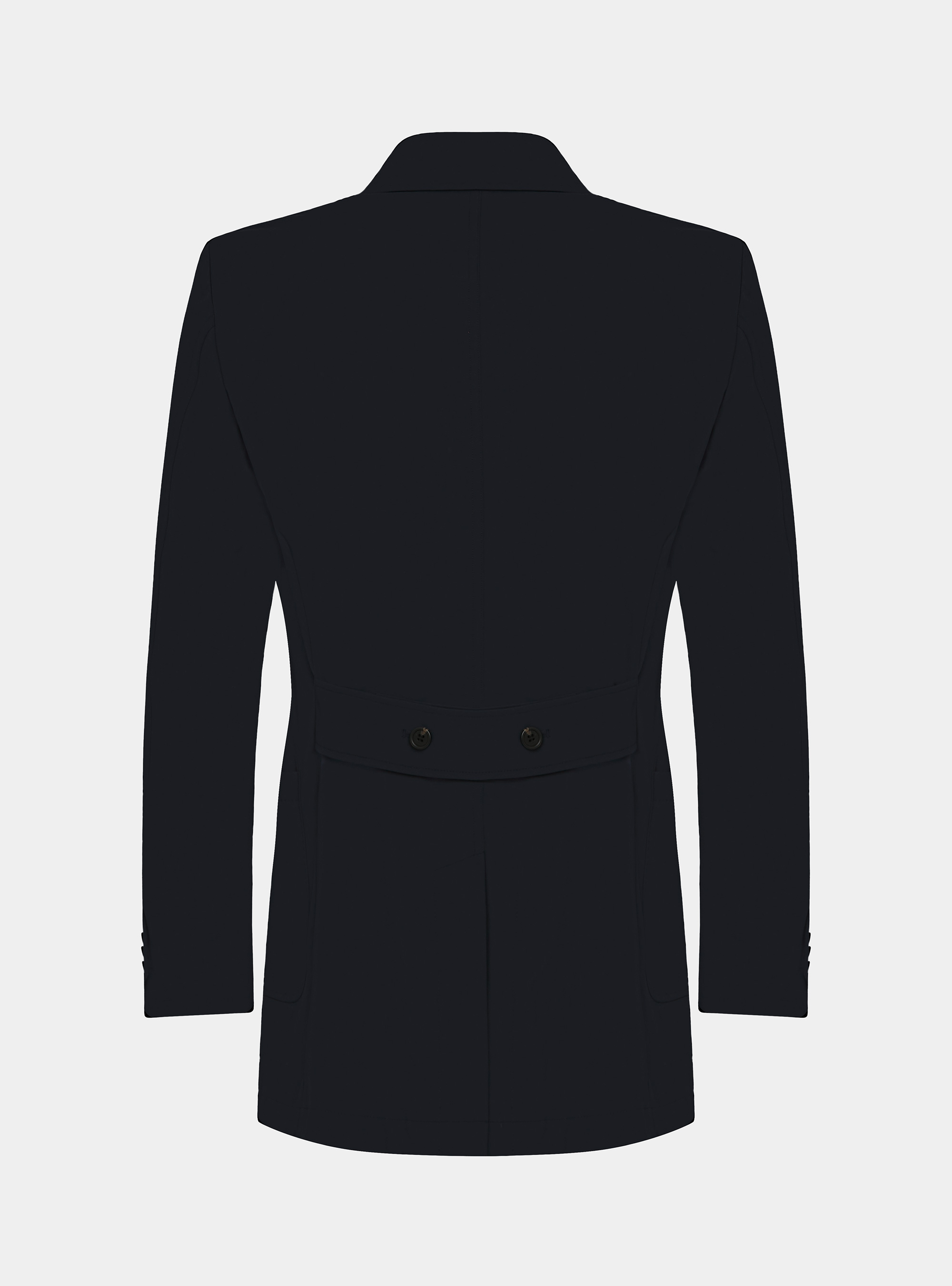 Impermeabile doppiopetto in tessuto tecnico, BLU NAVY