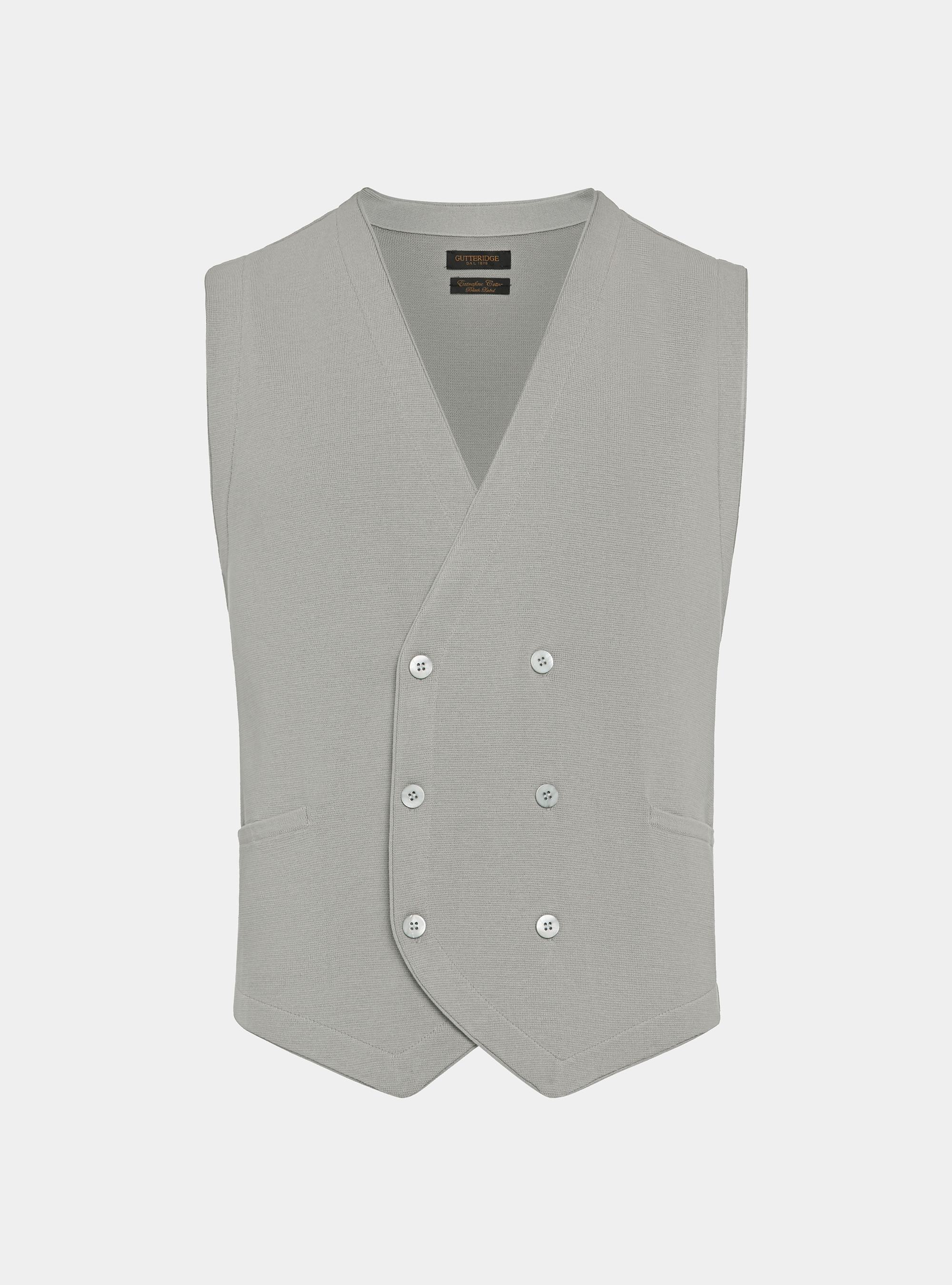 Gilet doppiopetto in maglia di cotone, PERLA 0178C