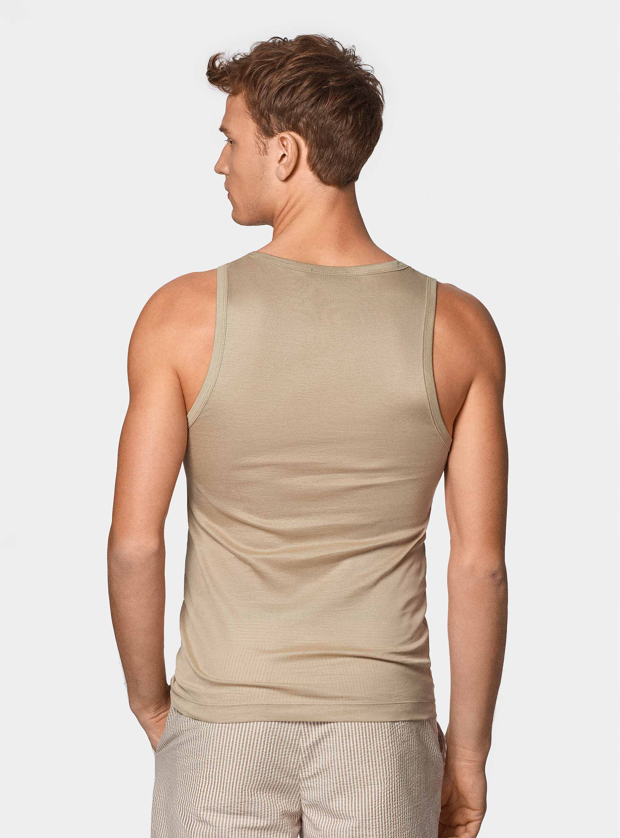 Cotton thread tank top, SAND