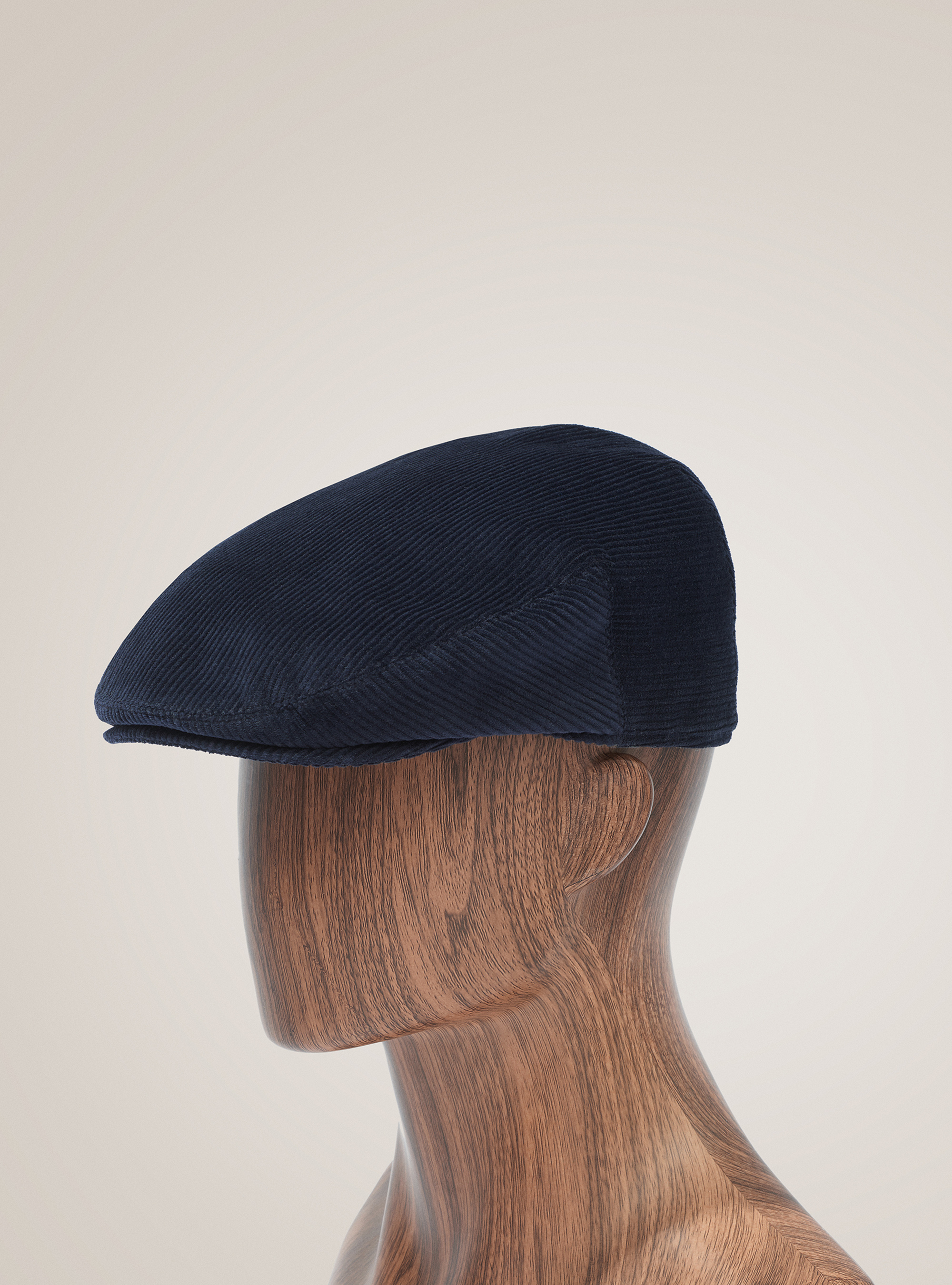 Velvet flat hat, NAVY BLUE