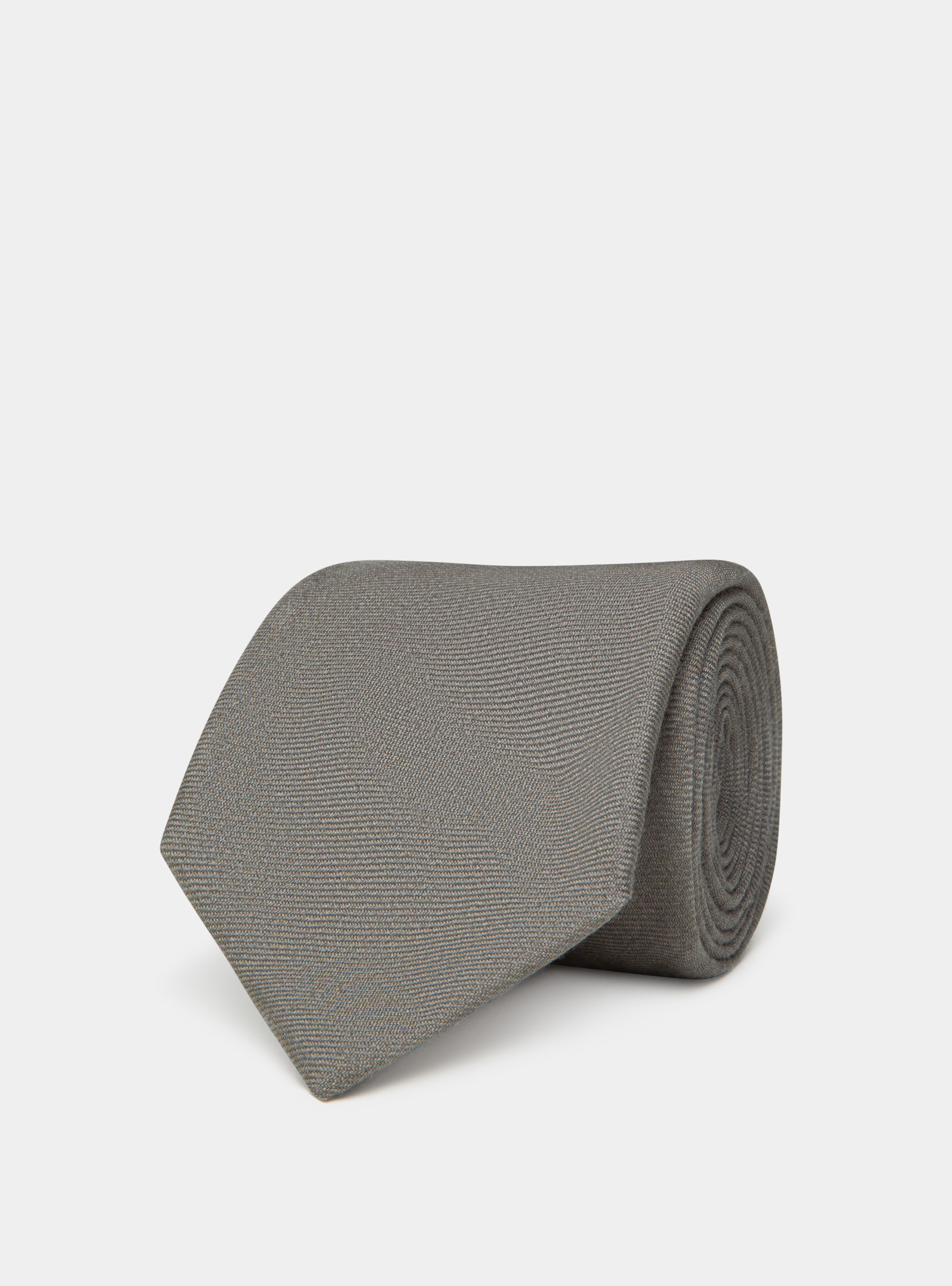 Cravatta in lana tinta unita, ASFALTO