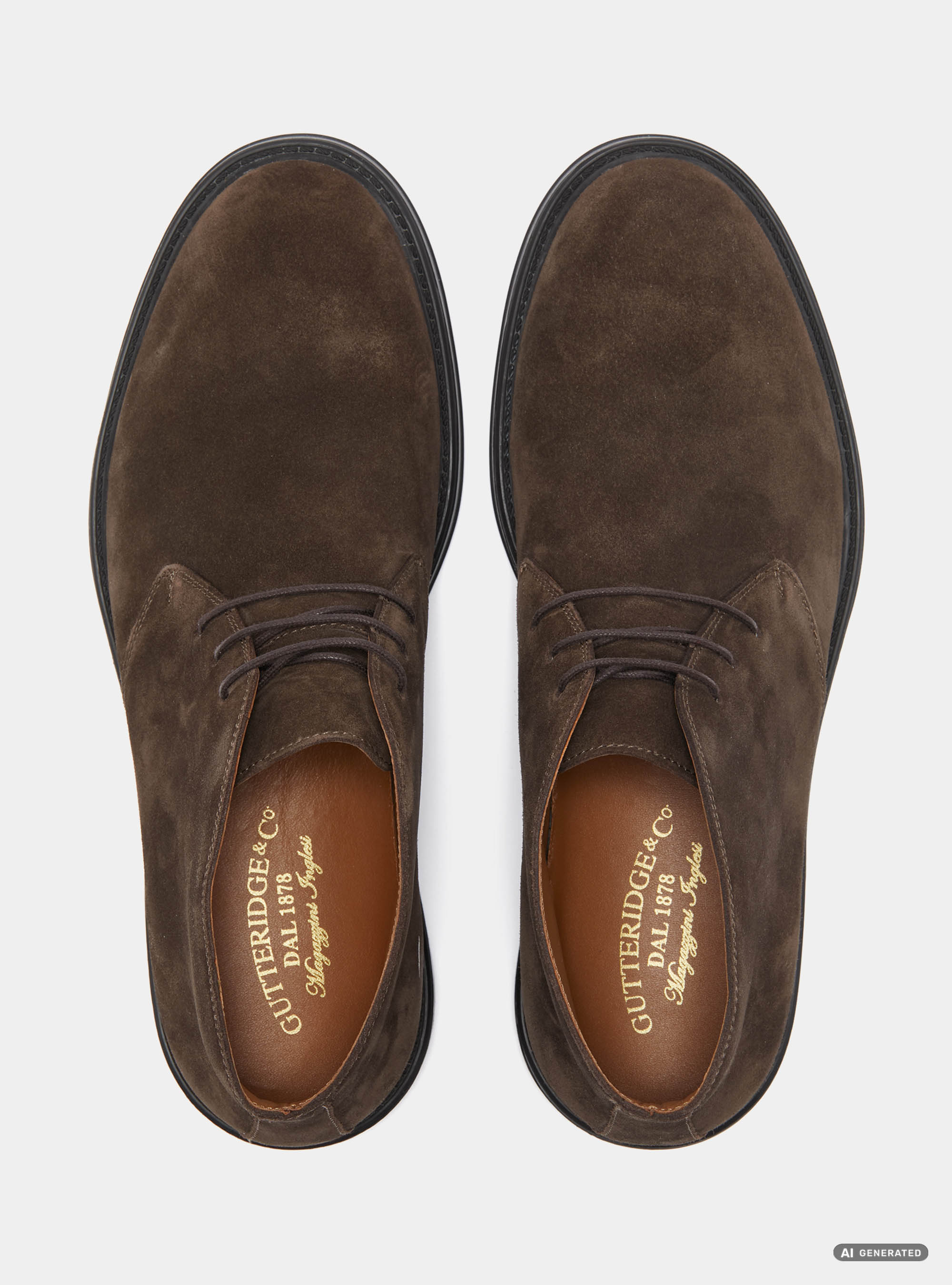 Polacchino in suede con suola in gomma, BROWN
