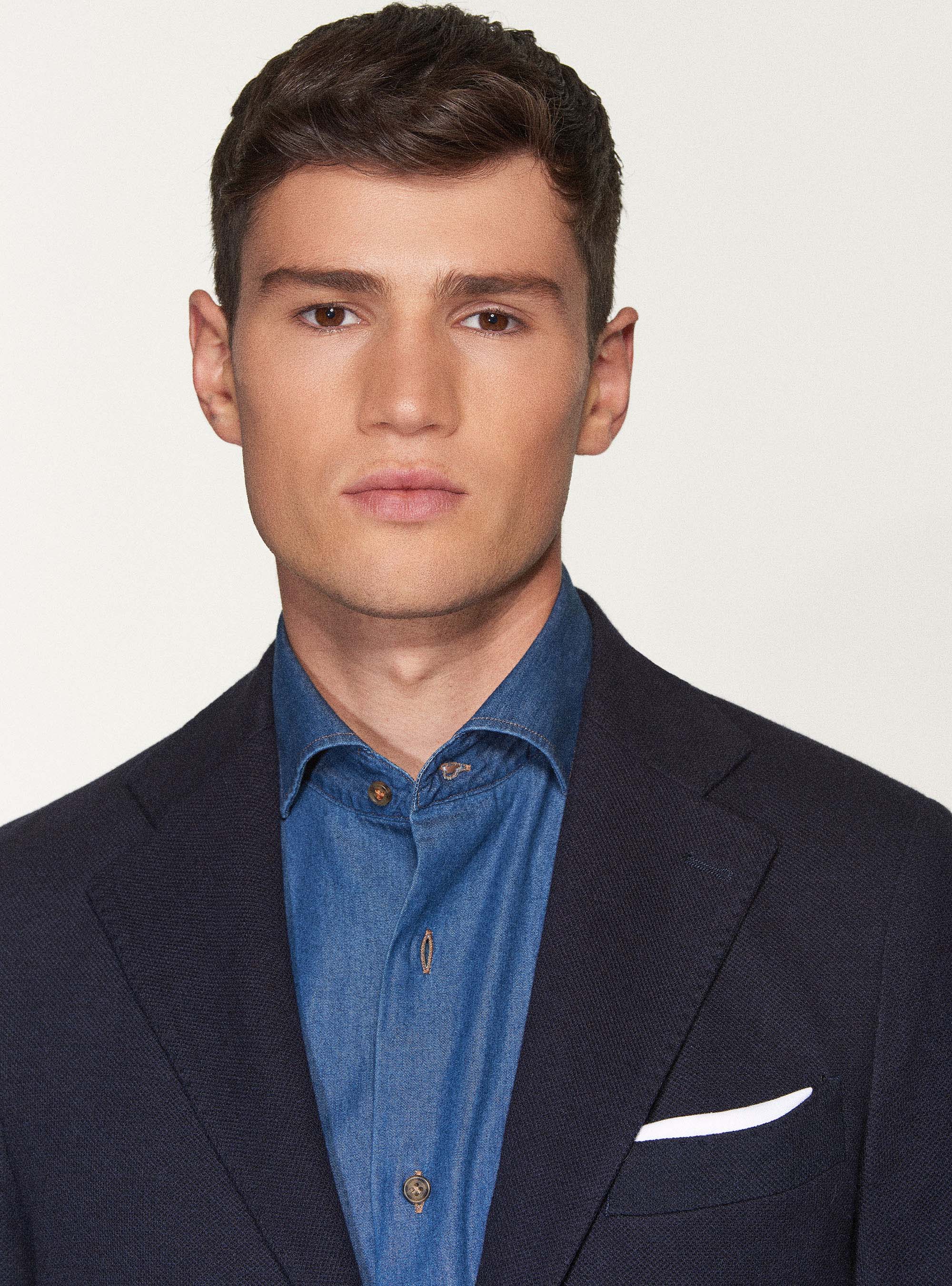 Giacca micro strutturata sfoderata, BLU NAVY