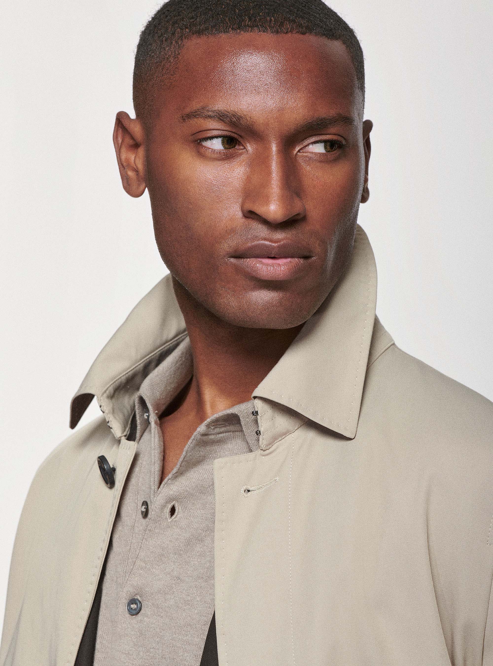 Impermeabile monopetto in tessuto idrorepellente, SABBIA