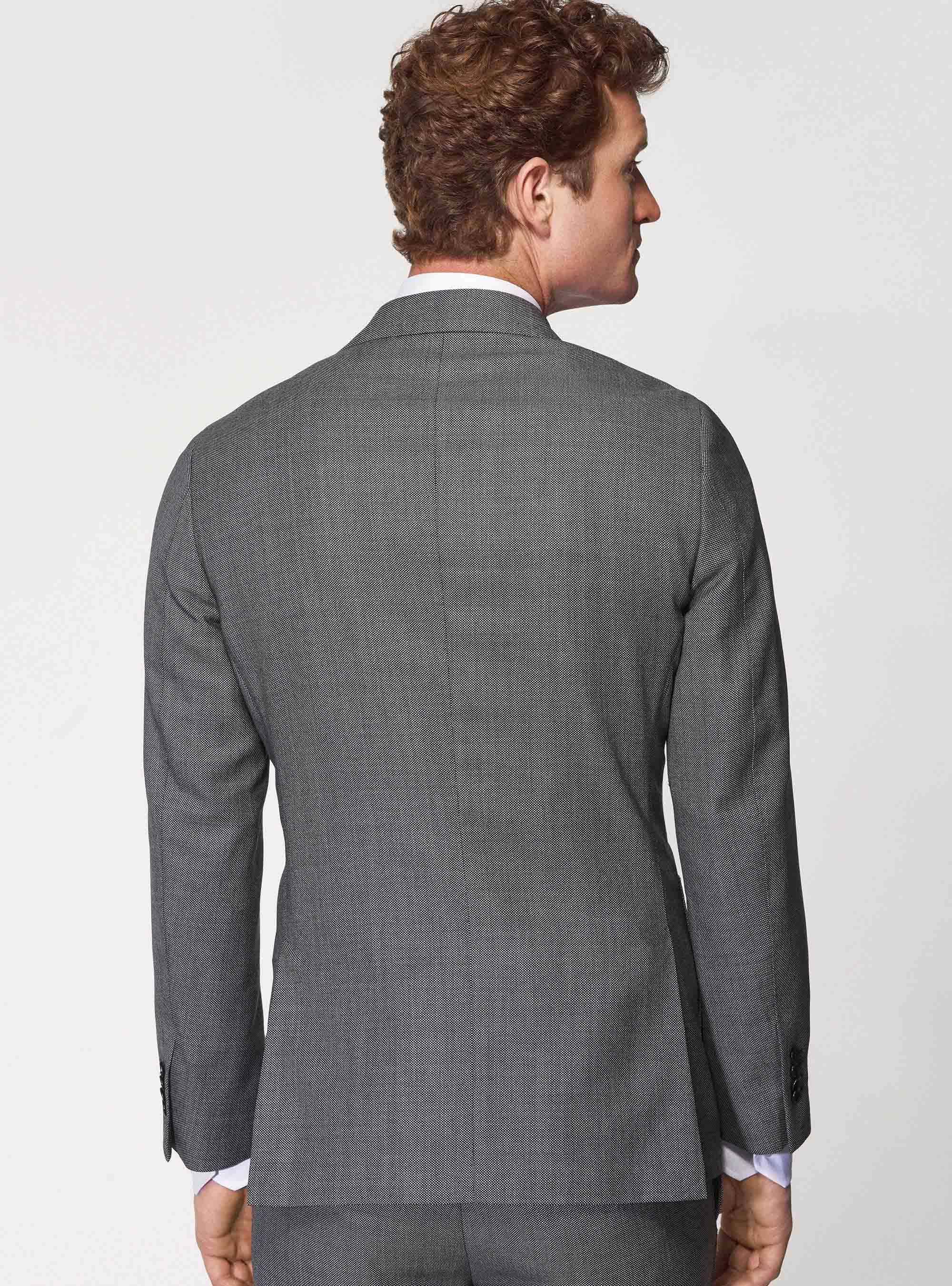 Giacca per abito in lana occhio di pernice superfine 110's Vitale Barberis Canonico, GRIGIO CHIARO
