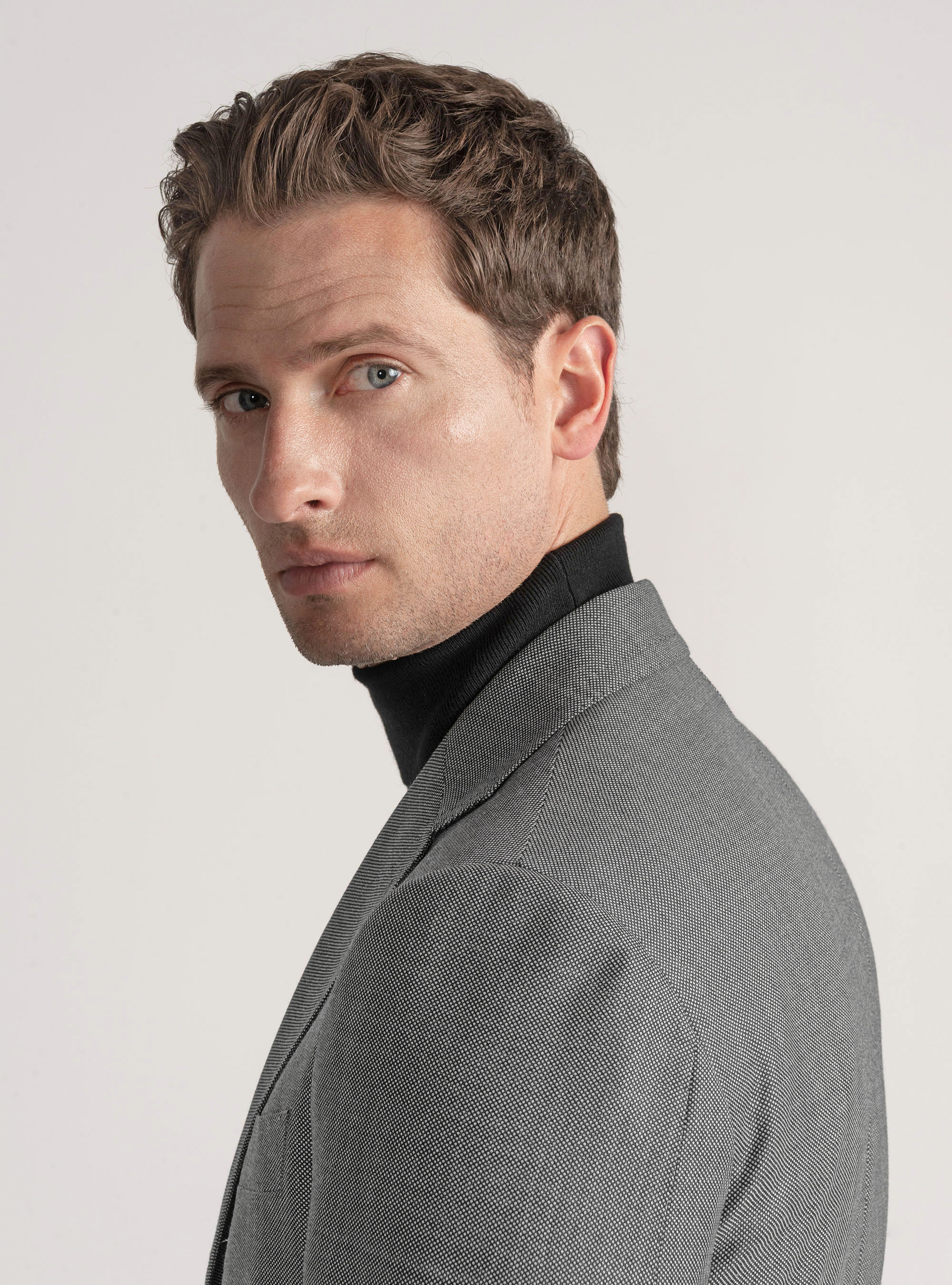 Giacca per abito in lana occhio di pernice Vitale Barberis Canonico, GRIGIO CHIARO