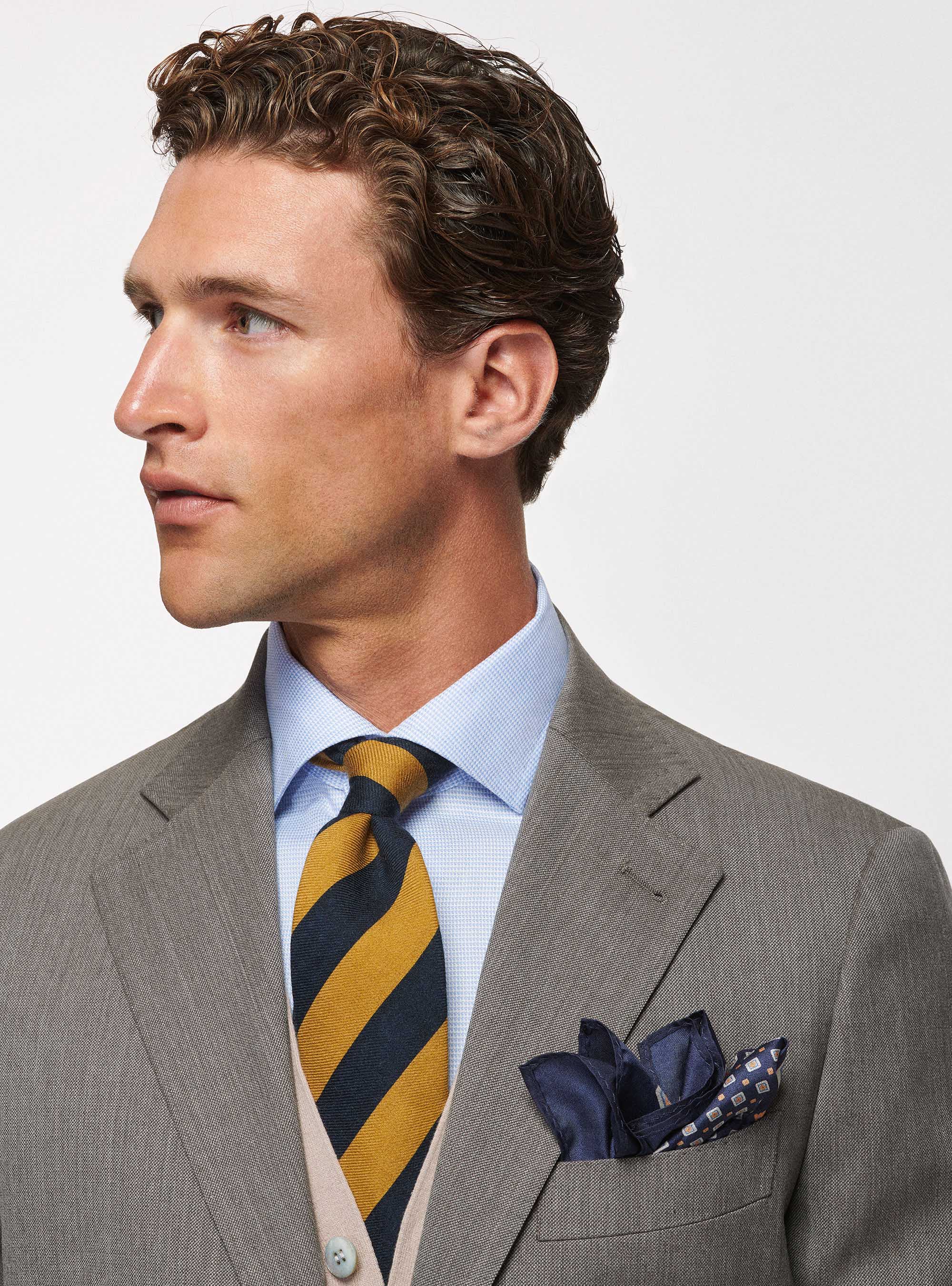 Giacca travel in pura lana stretch, FANGO