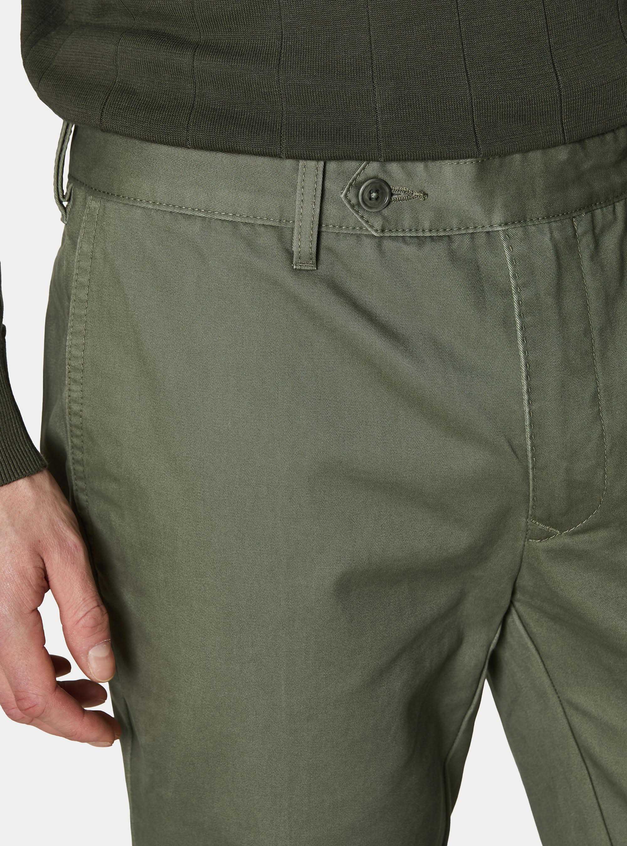 Cotton twill chino trousers, SALVIA 0602C