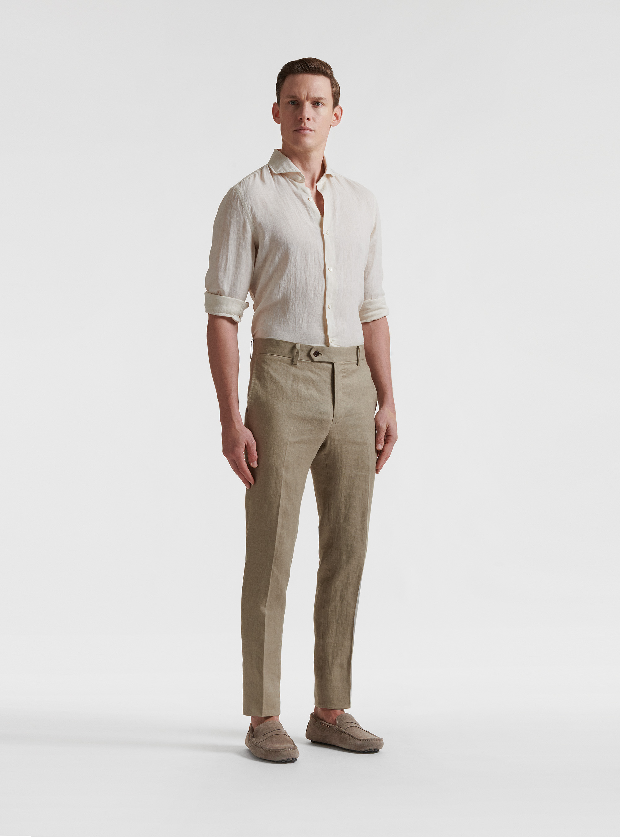 Pure linen suit trousers, MUD